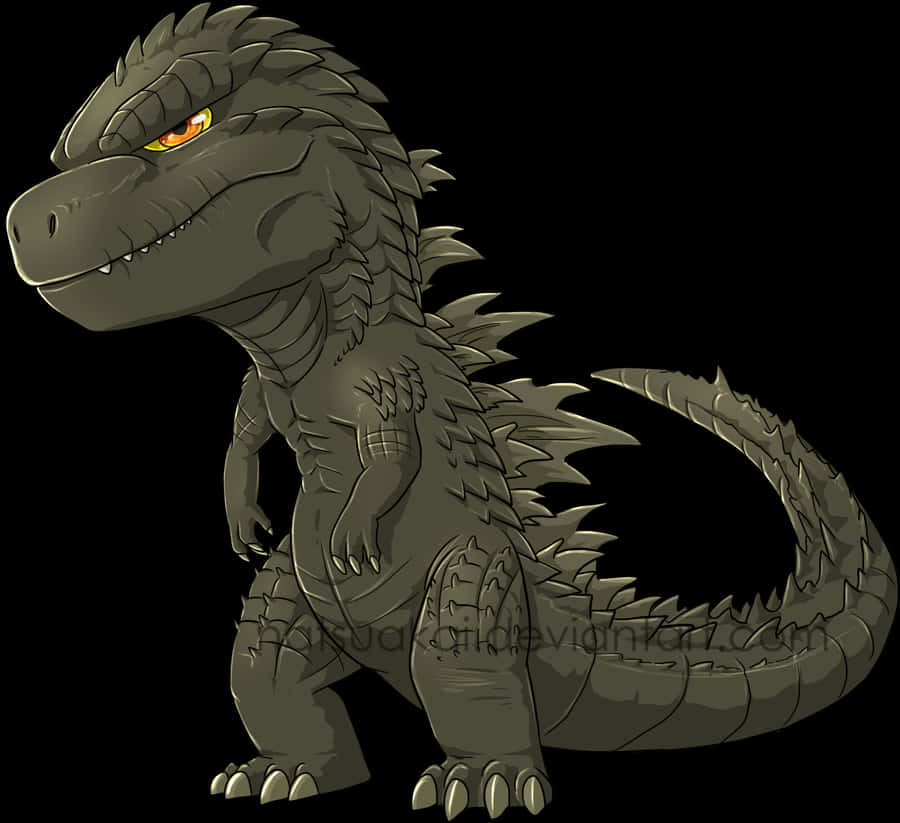 Tegneserie-Godzilla som står Bakgrunner