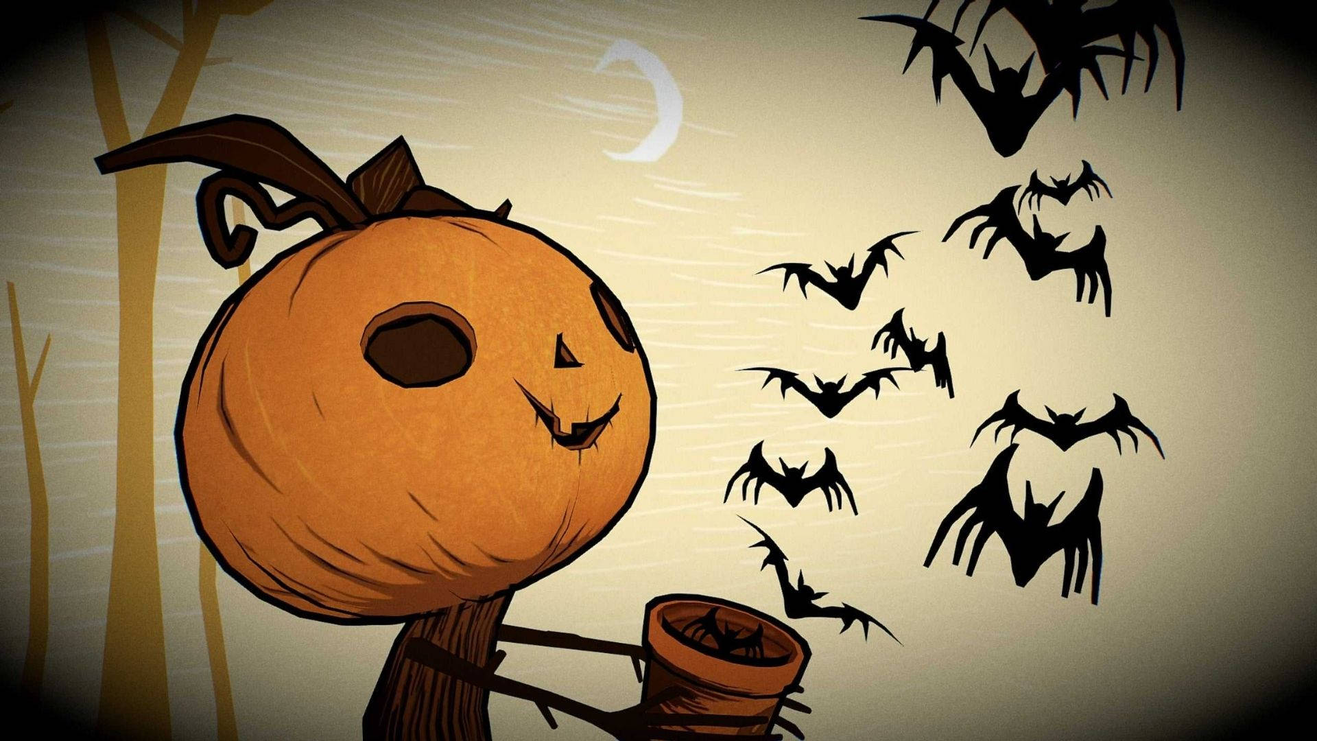 Tegneserie Halloween Gresskar Slipper Løs Flaggermus Bakgrunner