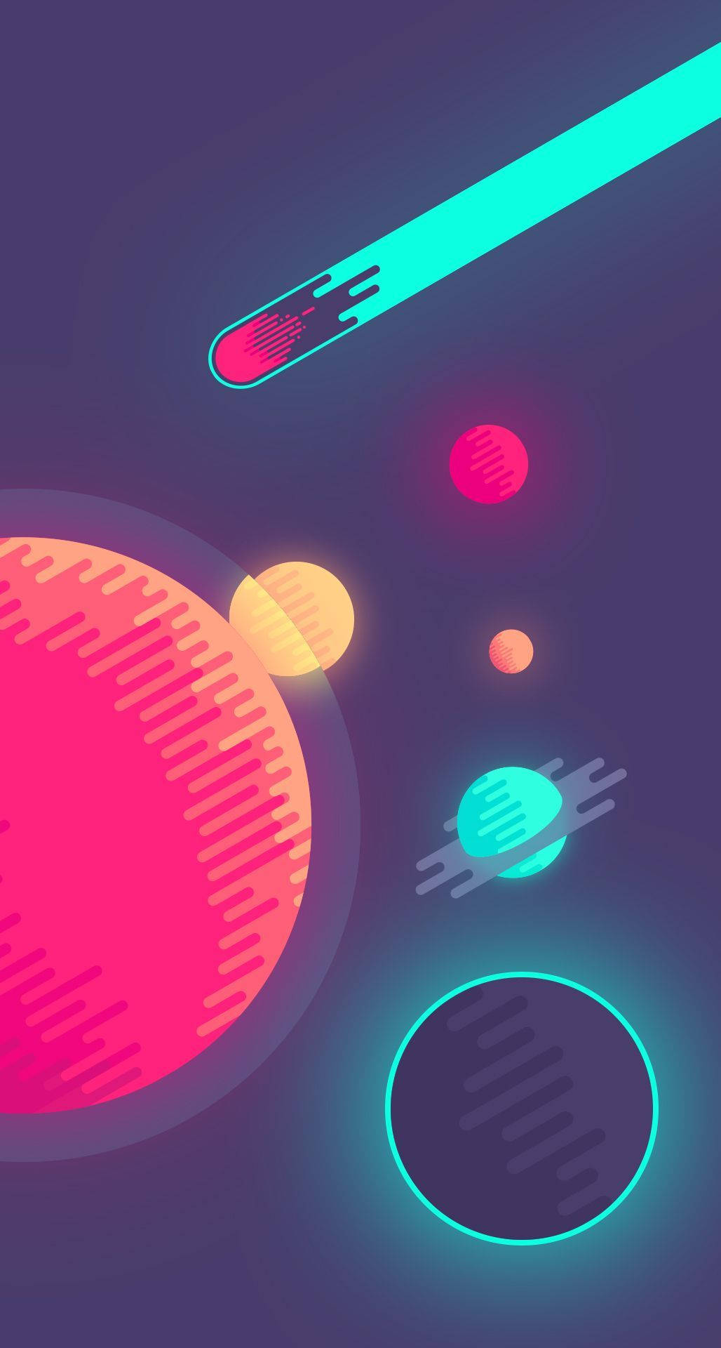 Tegneserieaktige neonplaneter indie-telefon Bakgrunner