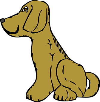 Tegneseriebrun hund som sitter Bakgrunner