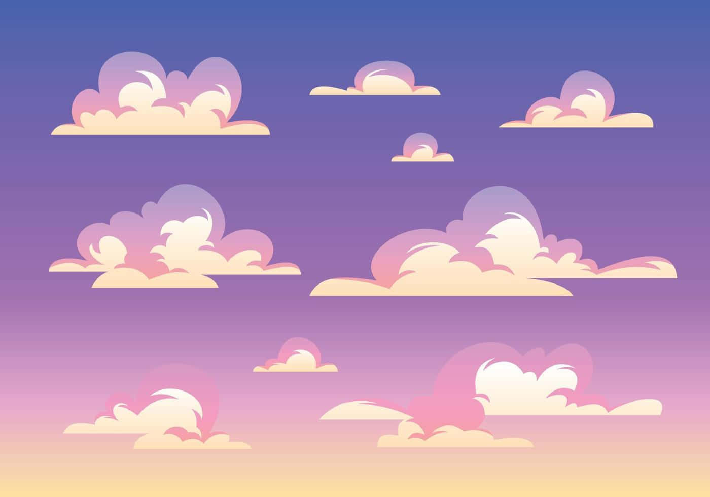 Tegneseriekunst av trippy estetisk sky Bakgrunner