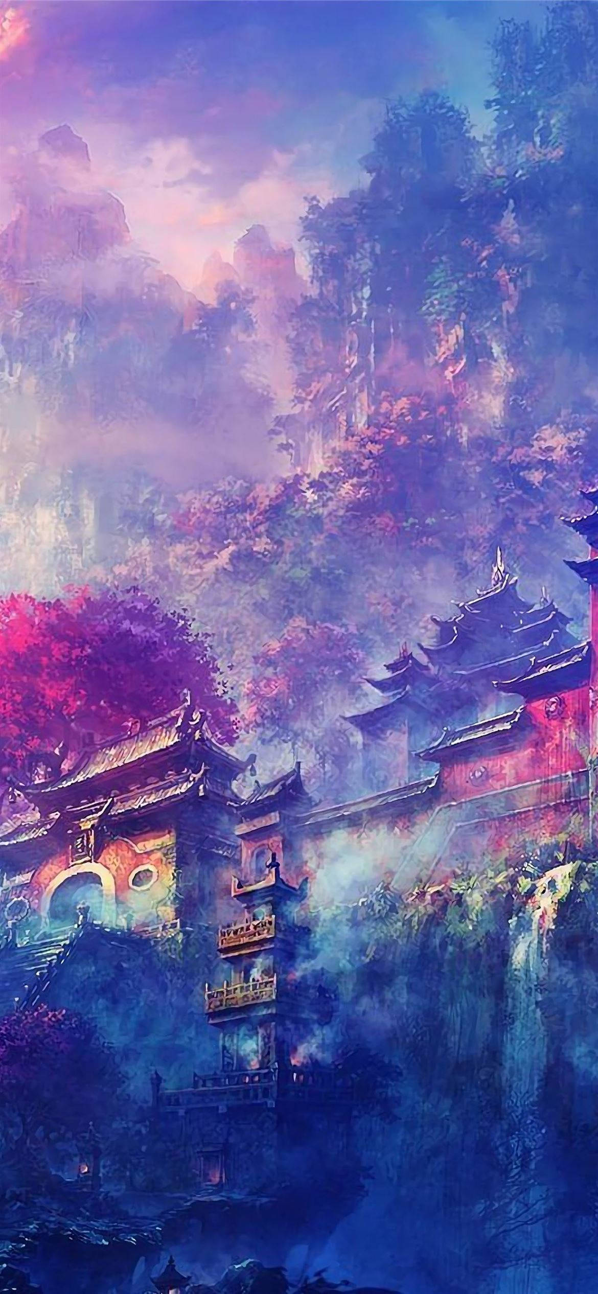 Tempel Lilla Anime Estetisk Bakgrunner