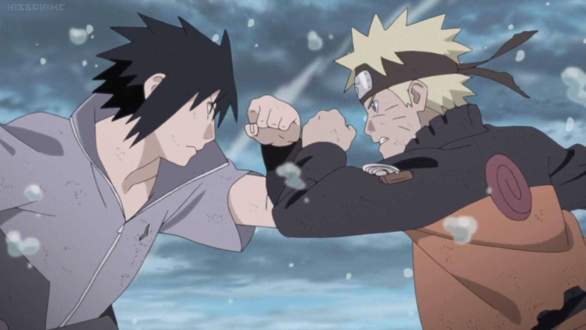 Tenårings-Naruto og Sasuke i taijutsu-kamp Bakgrunner