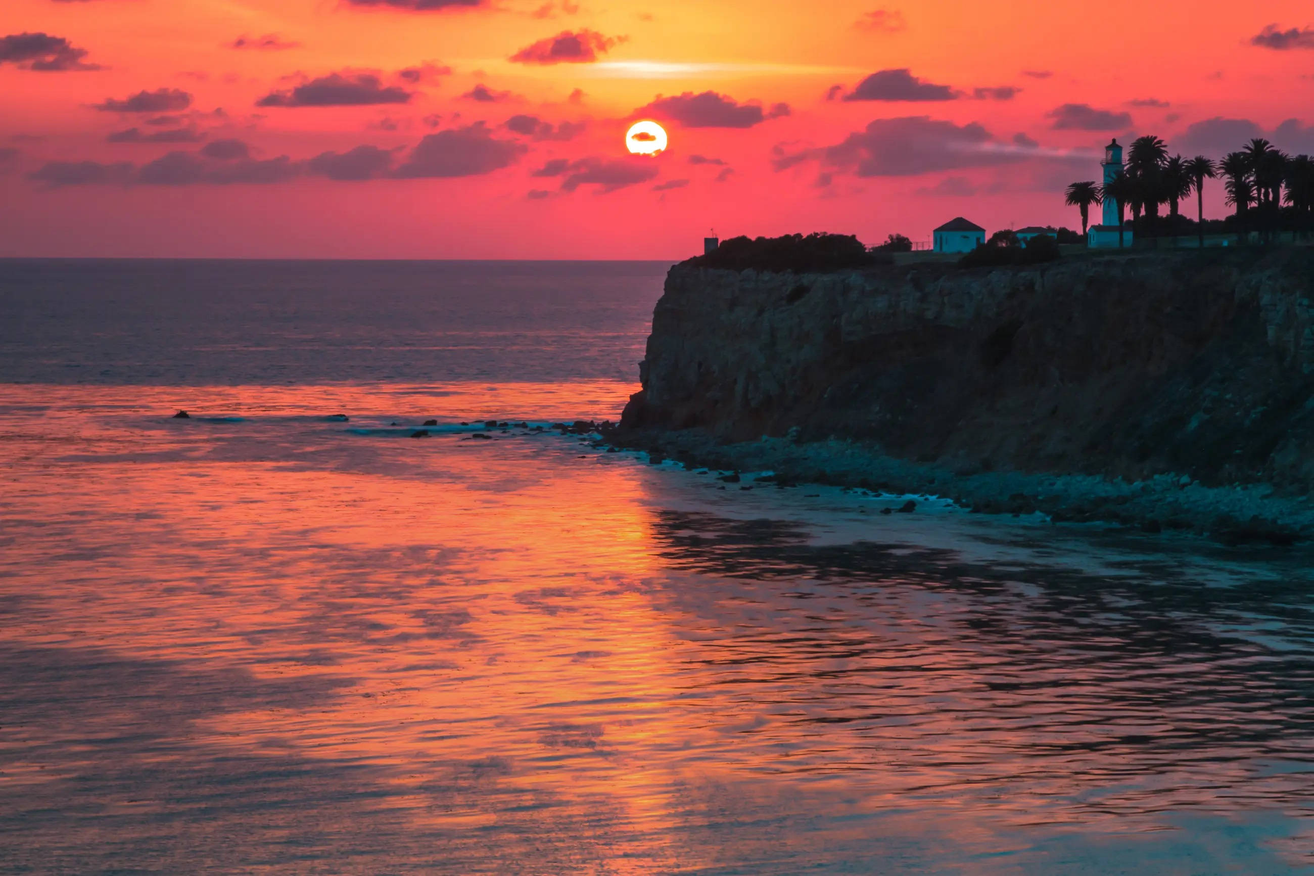 Terranea Bluff Los Angeles solnedgang Bakgrunner