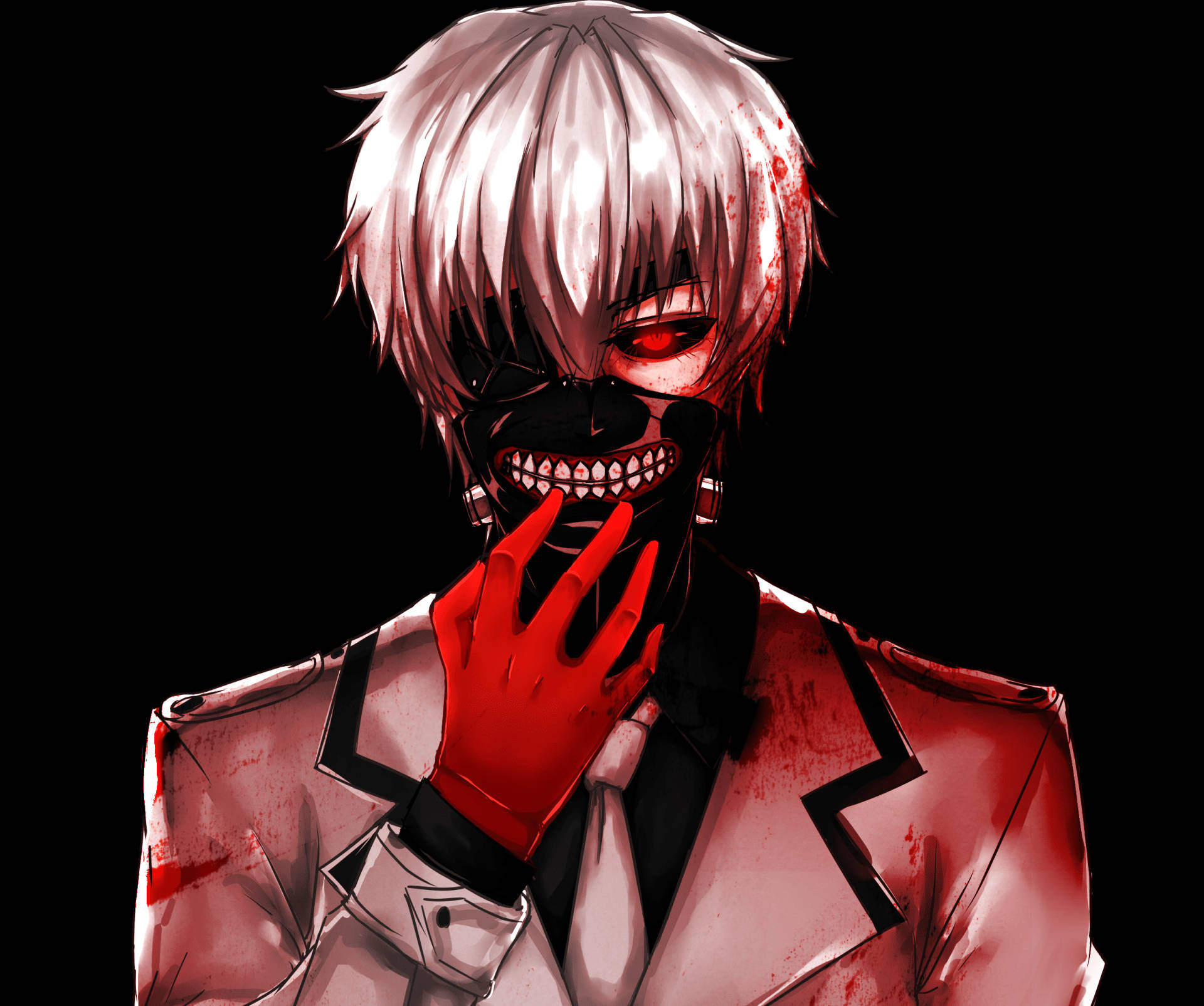 Tøff anime PFP Ken Kaneki blodig grafisk kunst Bakgrunner