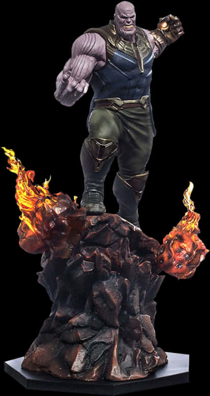 Thanos-statue med inferno-sokkel Bakgrunner