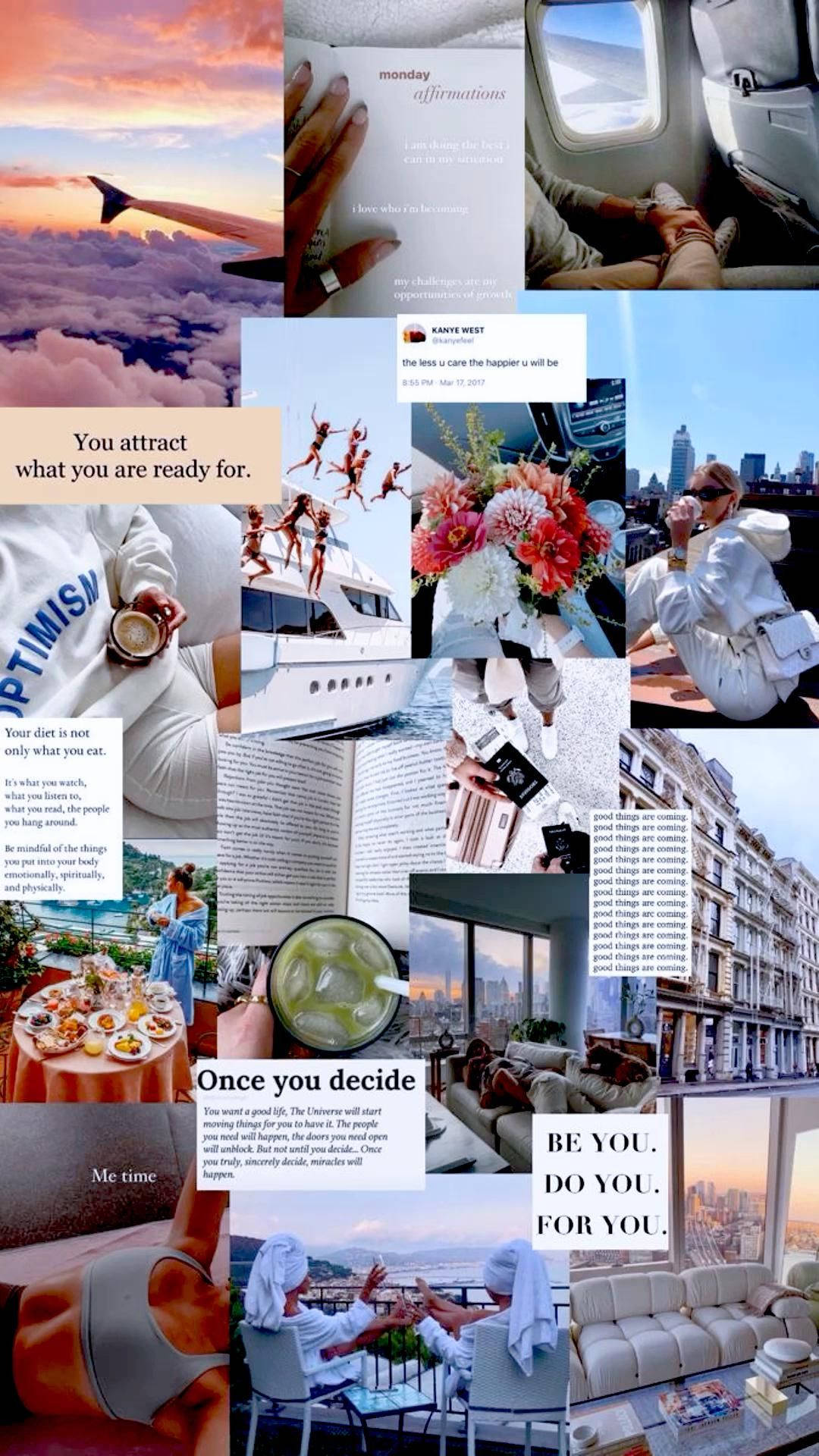 That Girl Aesthetic Inspirerende Collage Bakgrunner