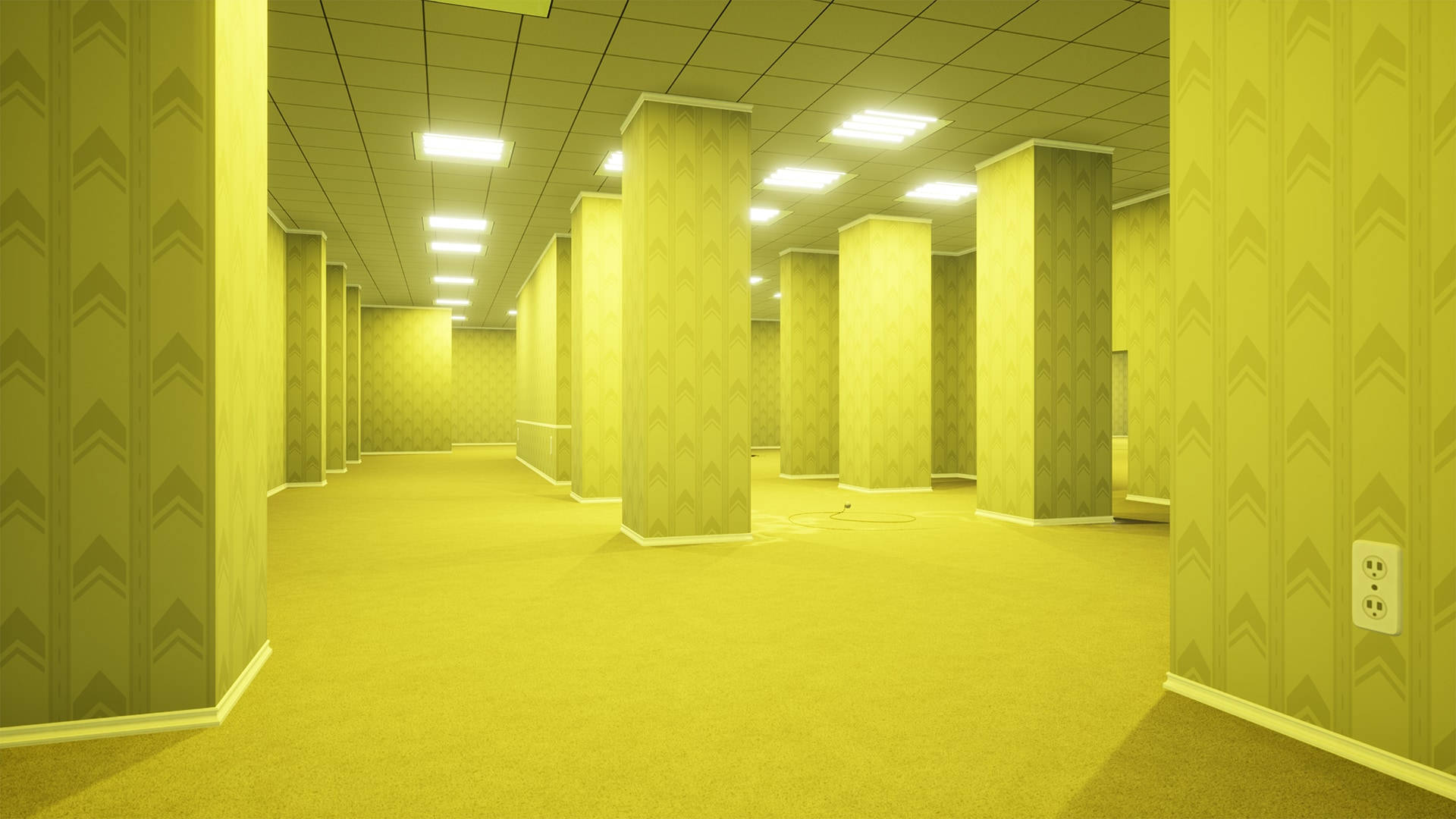 The Backrooms Gule Rom Bakgrunner