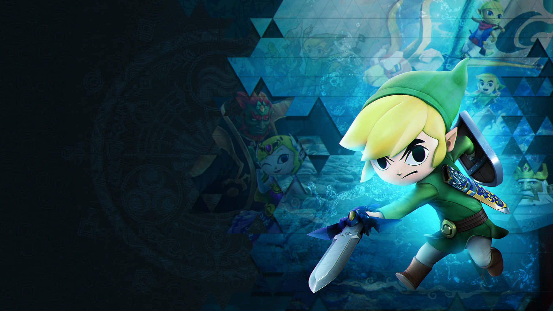 The Legend of Zelda-plakat med Toon Link Bakgrunner
