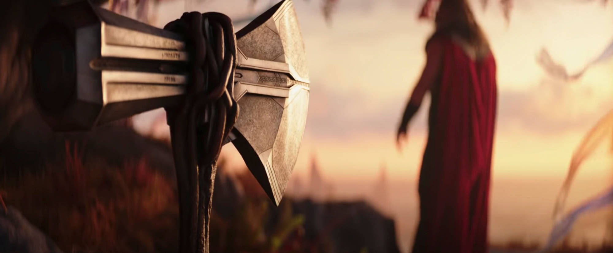 Thor Love And Thunder Stormbreaker-skudd Bakgrunner