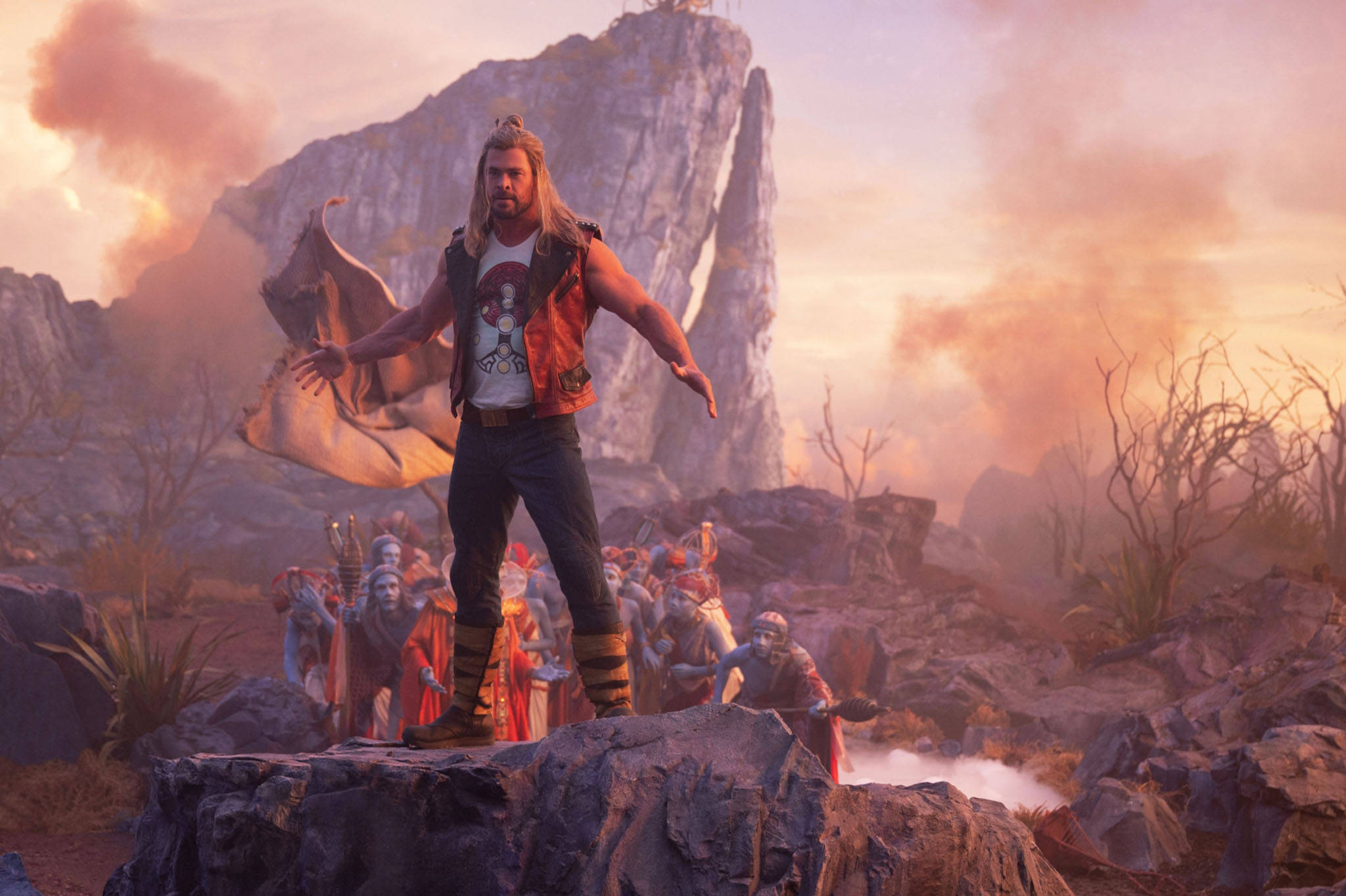 Thor Love And Thunder Halvgud Bakgrunner