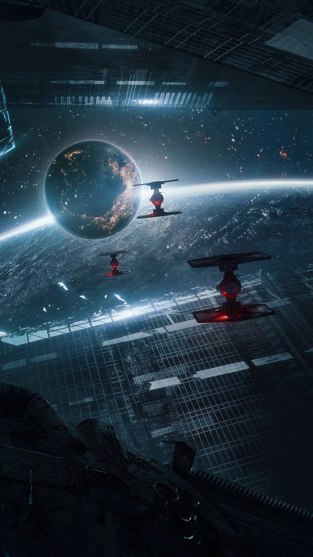 Tie Fighters Space 4K Telefon Bakgrunner