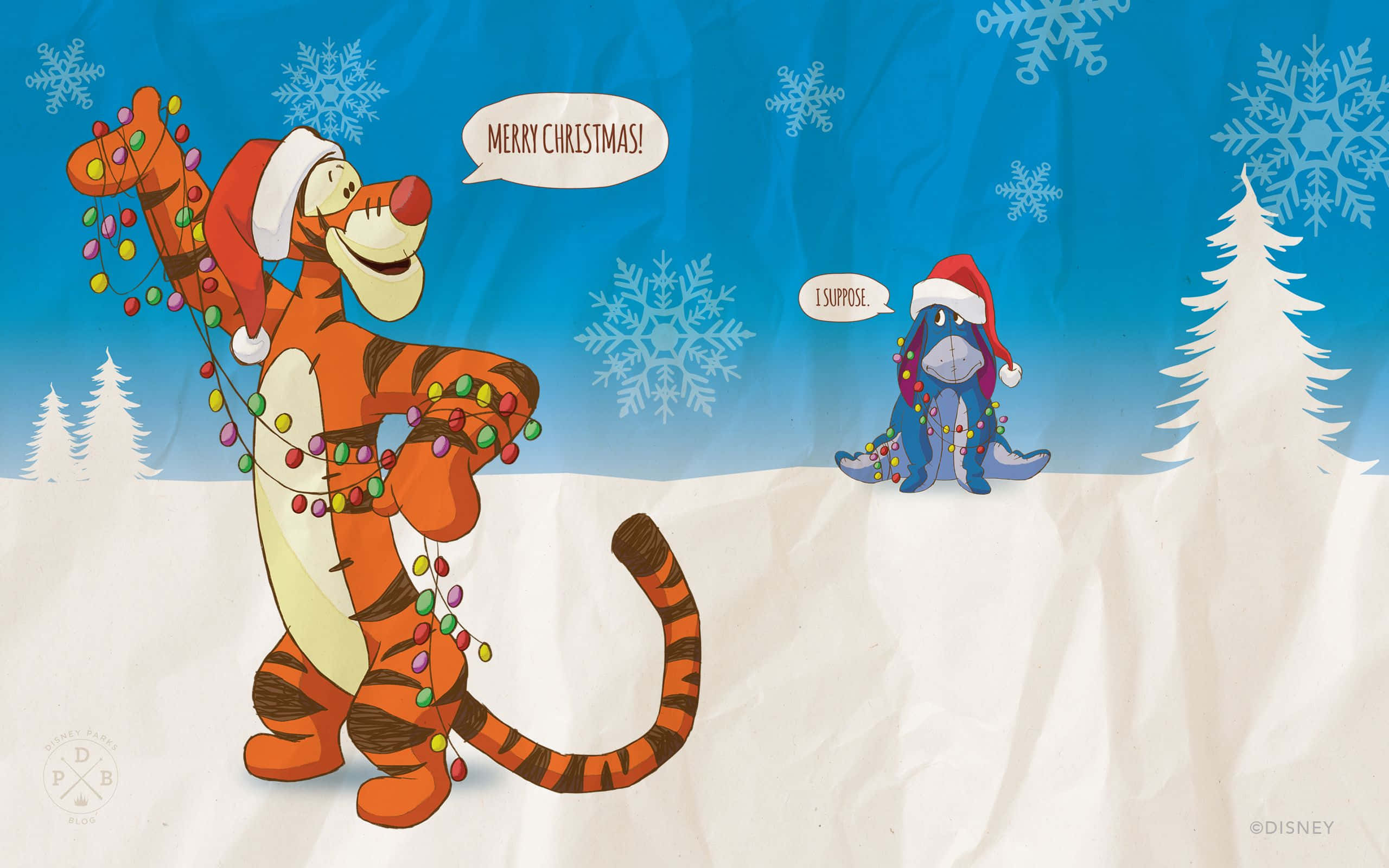 Tigger og julenissen i snøen Bakgrunner
