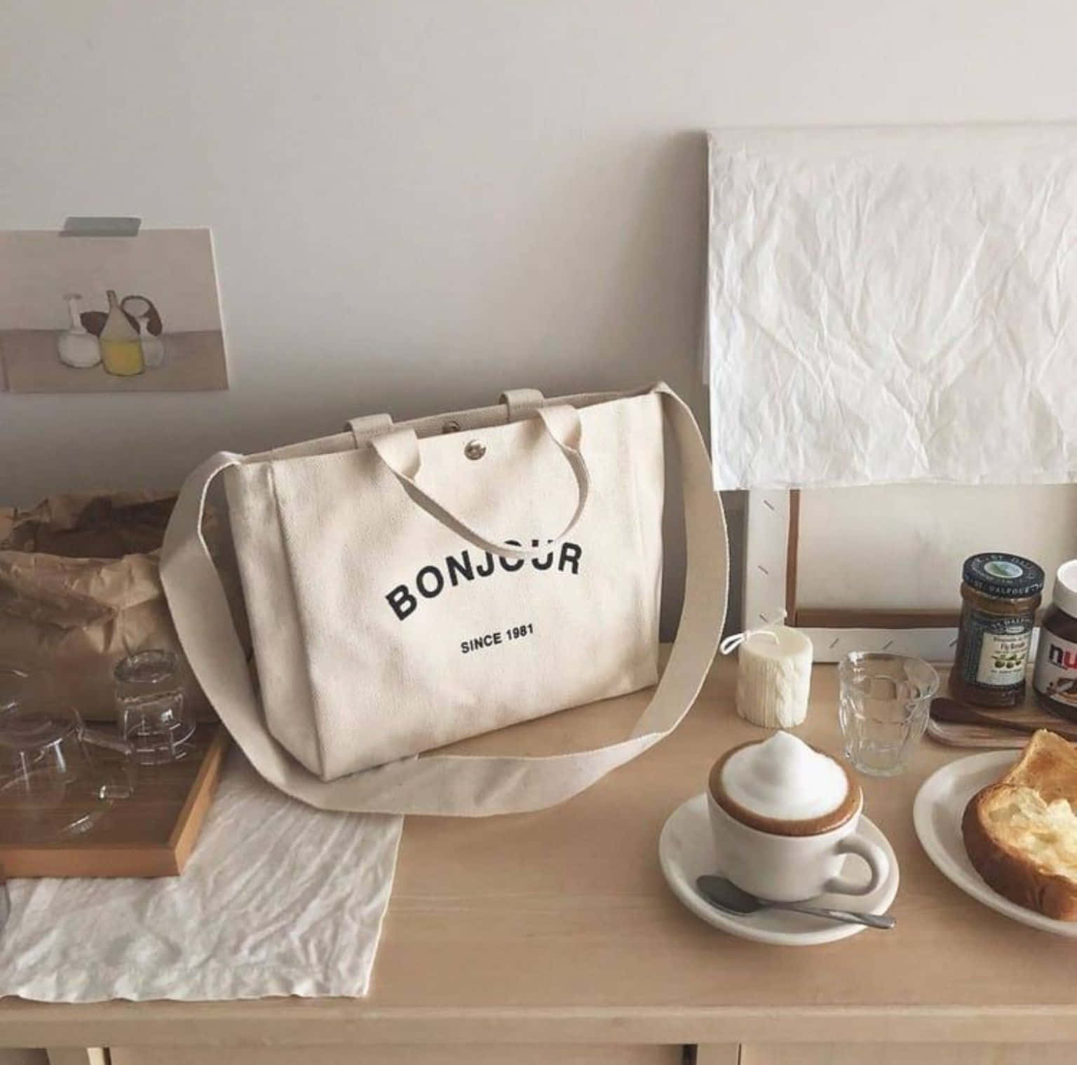 Tilfør stil og eleganse til ethvert rom med Aesthetic Beige Bakgrunner