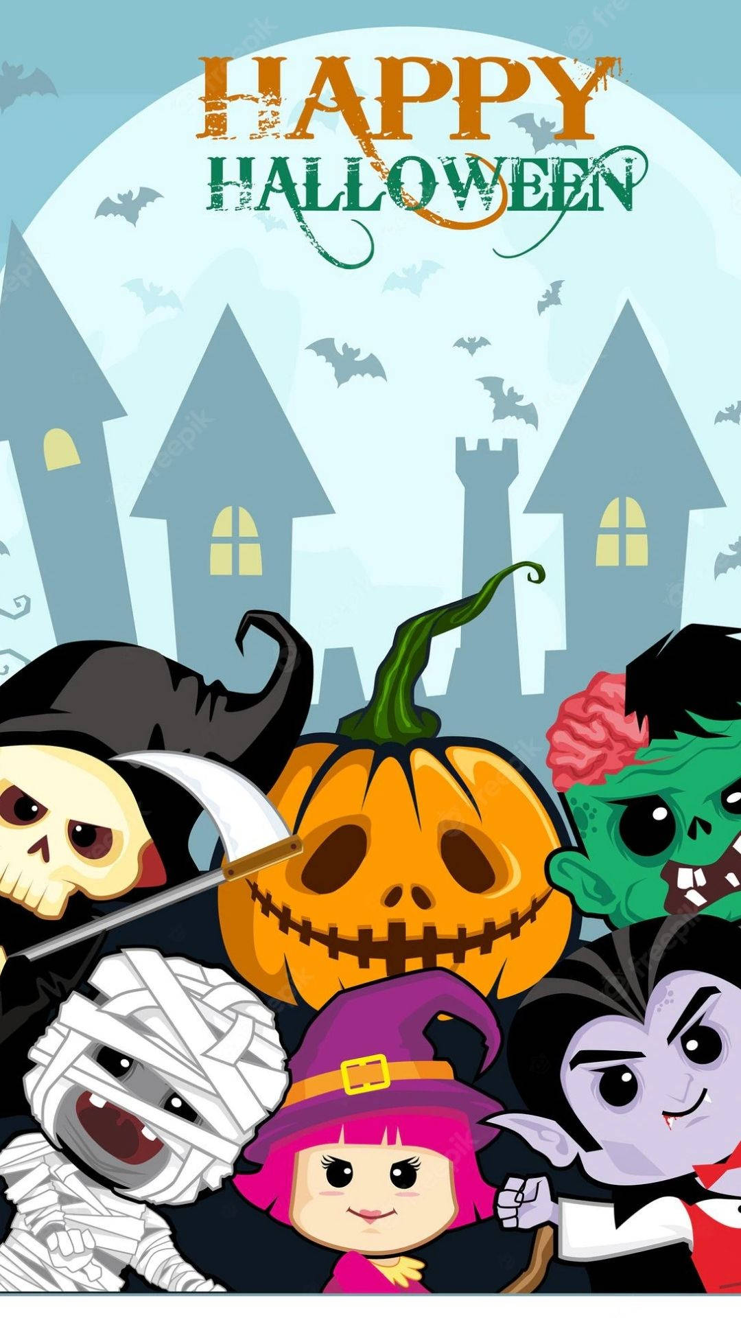 Tittende tegneseriefigurer til Halloween Bakgrunner