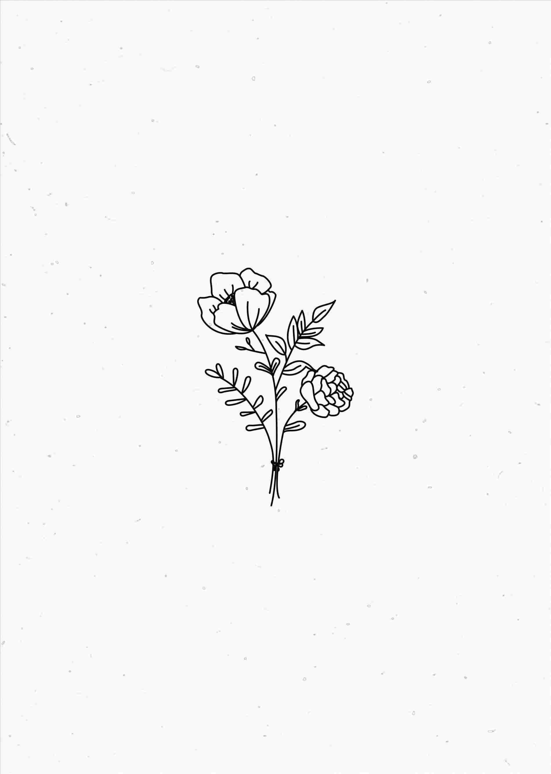 To enkle blomster estetiske skisser Bakgrunner