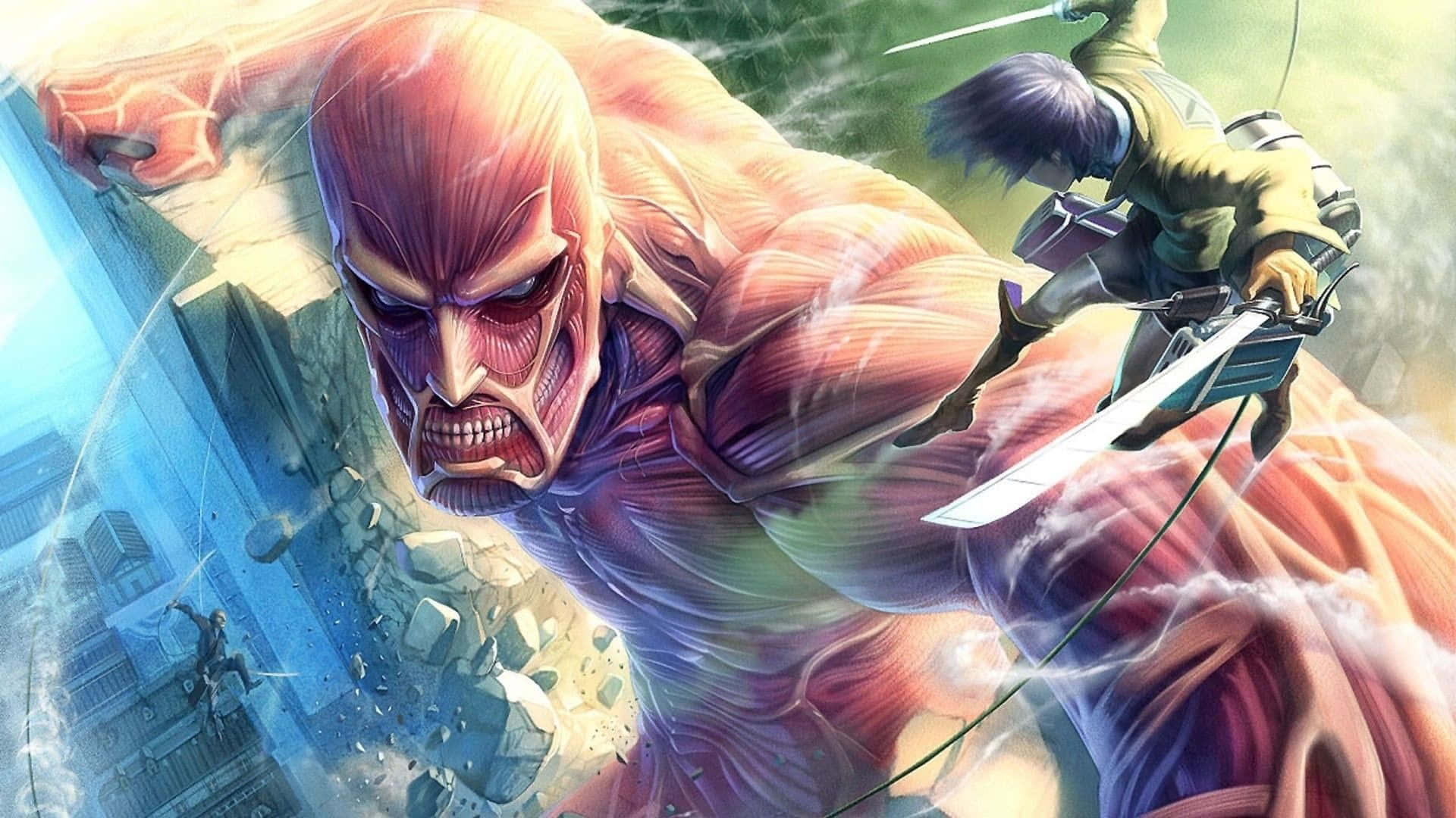 To krigere kjemper mot hverandre for å bevise sin styrke i en Anime Fight Bakgrunner