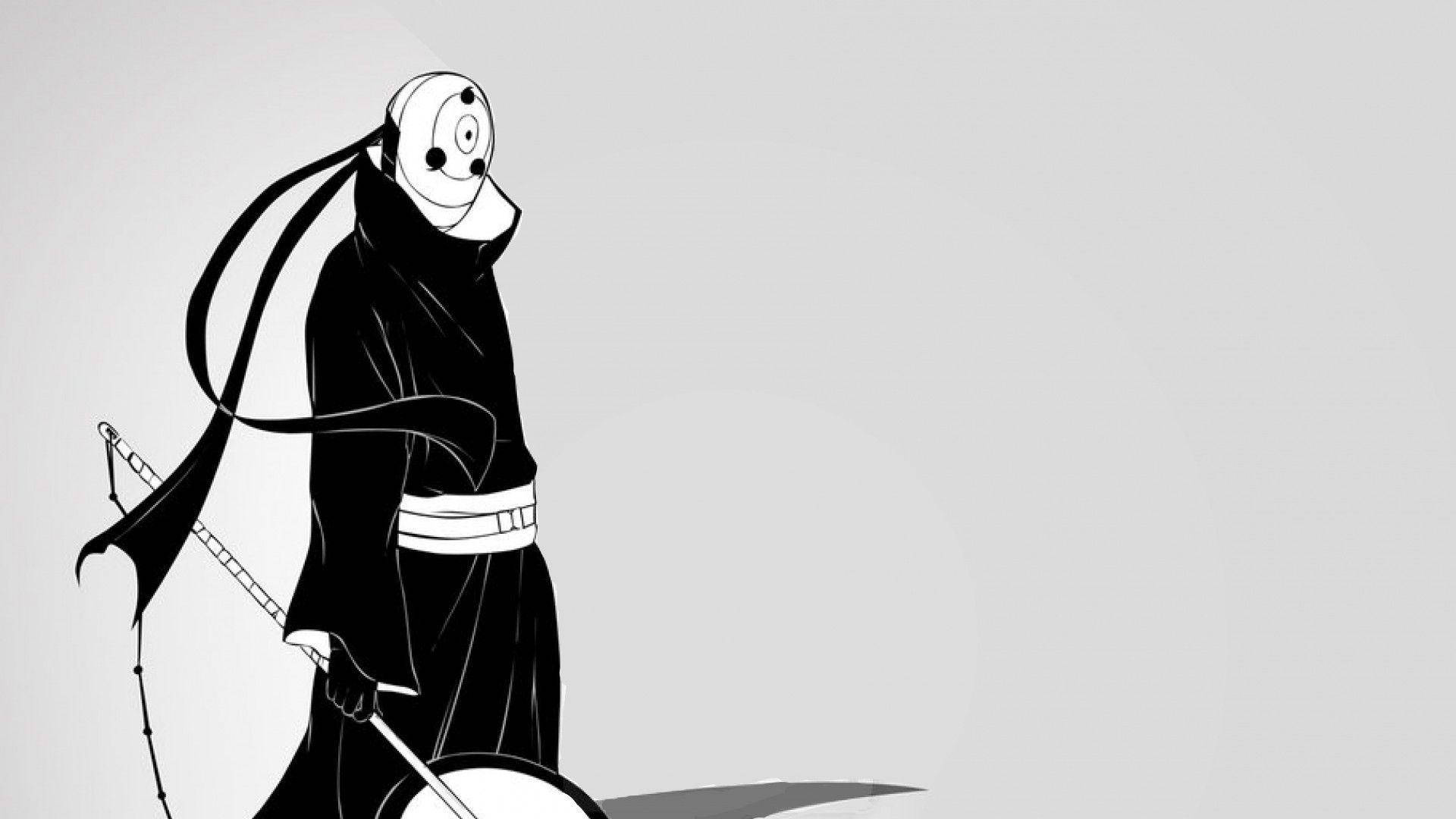 Tobi Naruto svart-hvitt estetikk Bakgrunner
