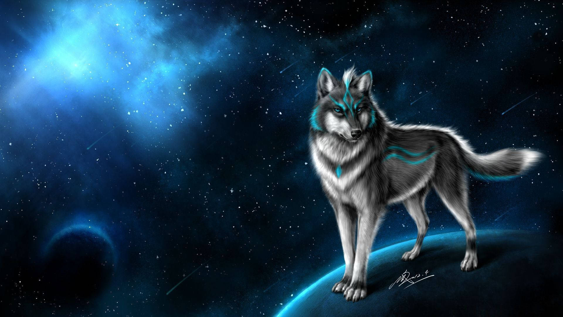 Tøff galaxy ulveillustrasjon Bakgrunner