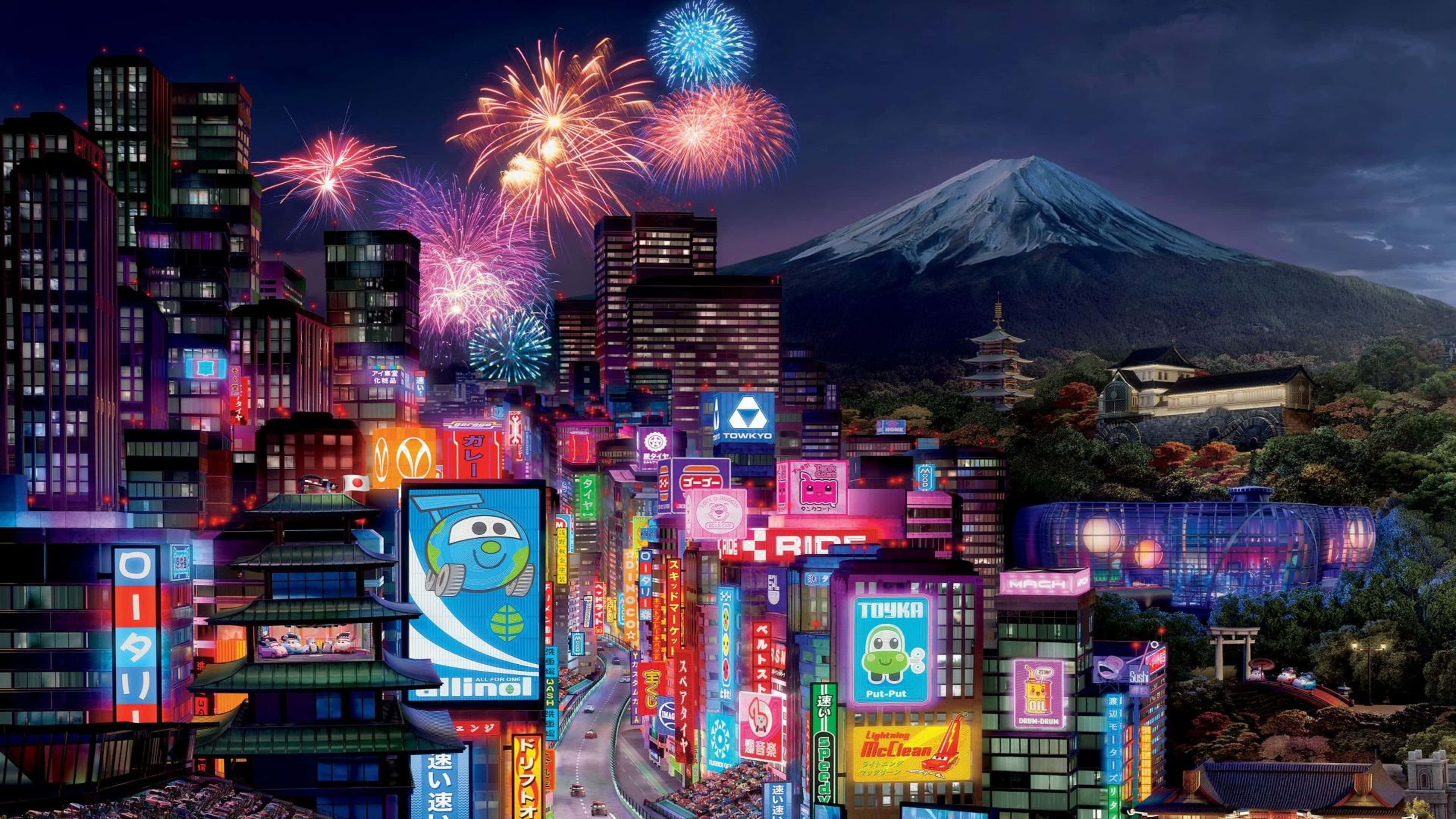Tokyo byr opp til fargerikt lys fra sin pulserende anime-kultur Bakgrunner