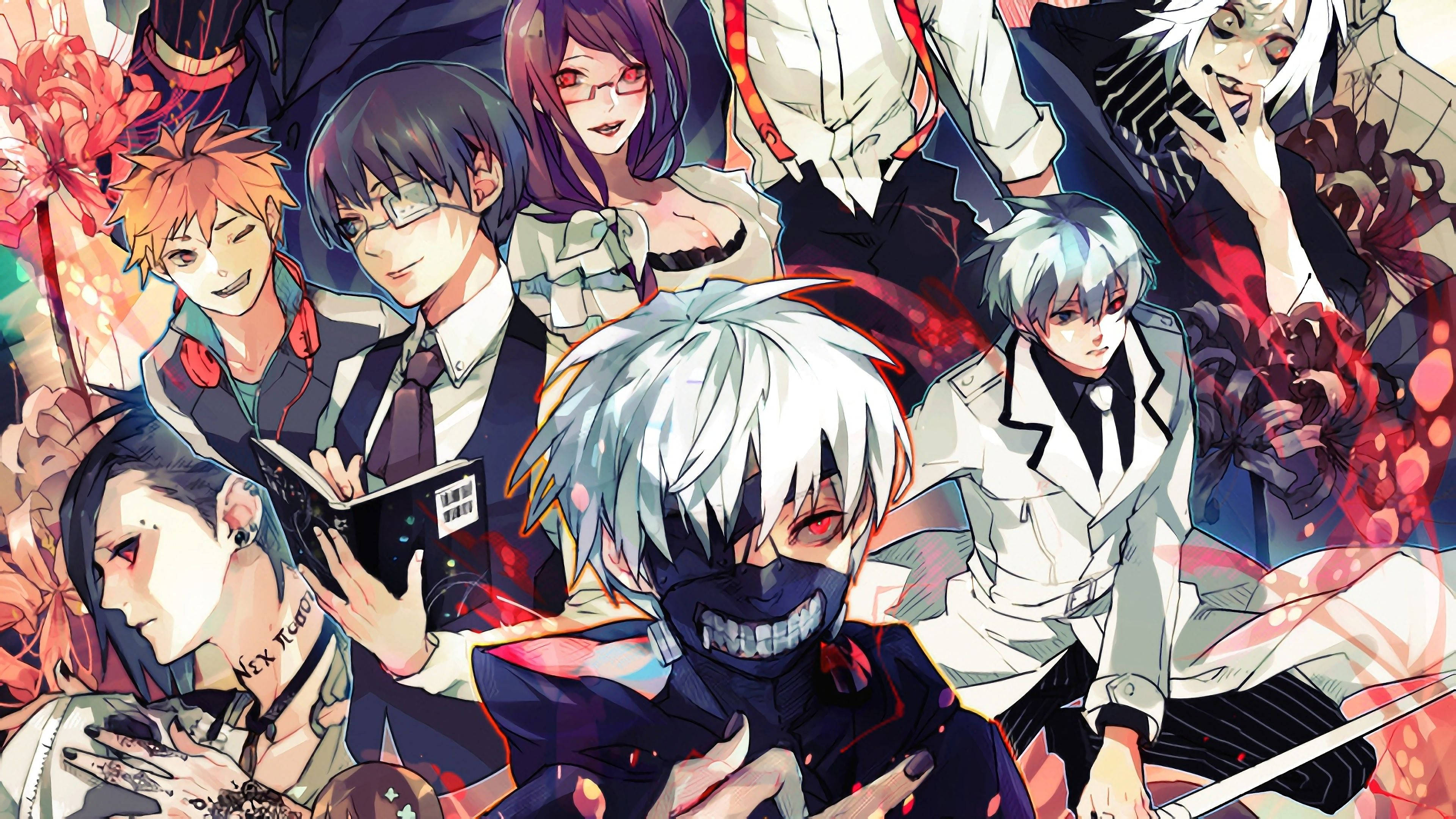 Tokyo Ghoul-karakterer Anime Fan Art Bakgrunner
