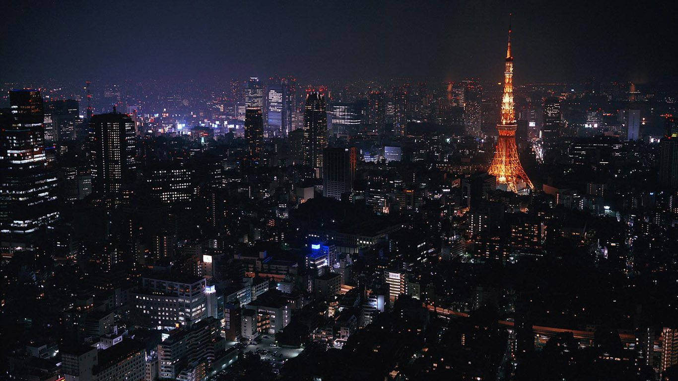 Tokyo Tower opplyst om natten Bakgrunner