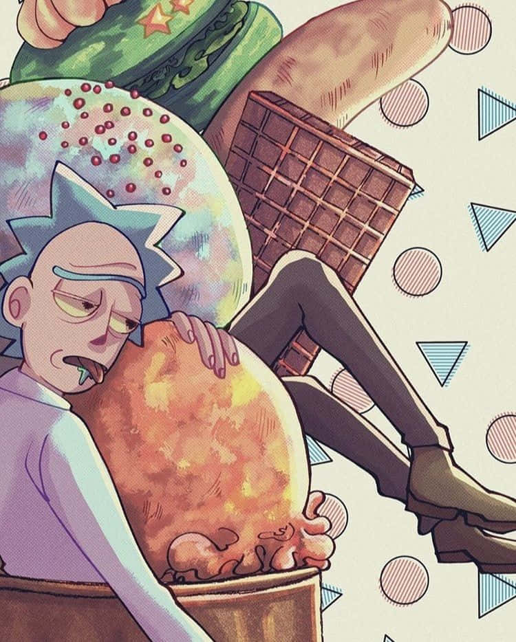 Total Rickall - Rick, Morty, Mr. Poopybutthole og venner i en spennende episode av Rick and Morty Bakgrunner