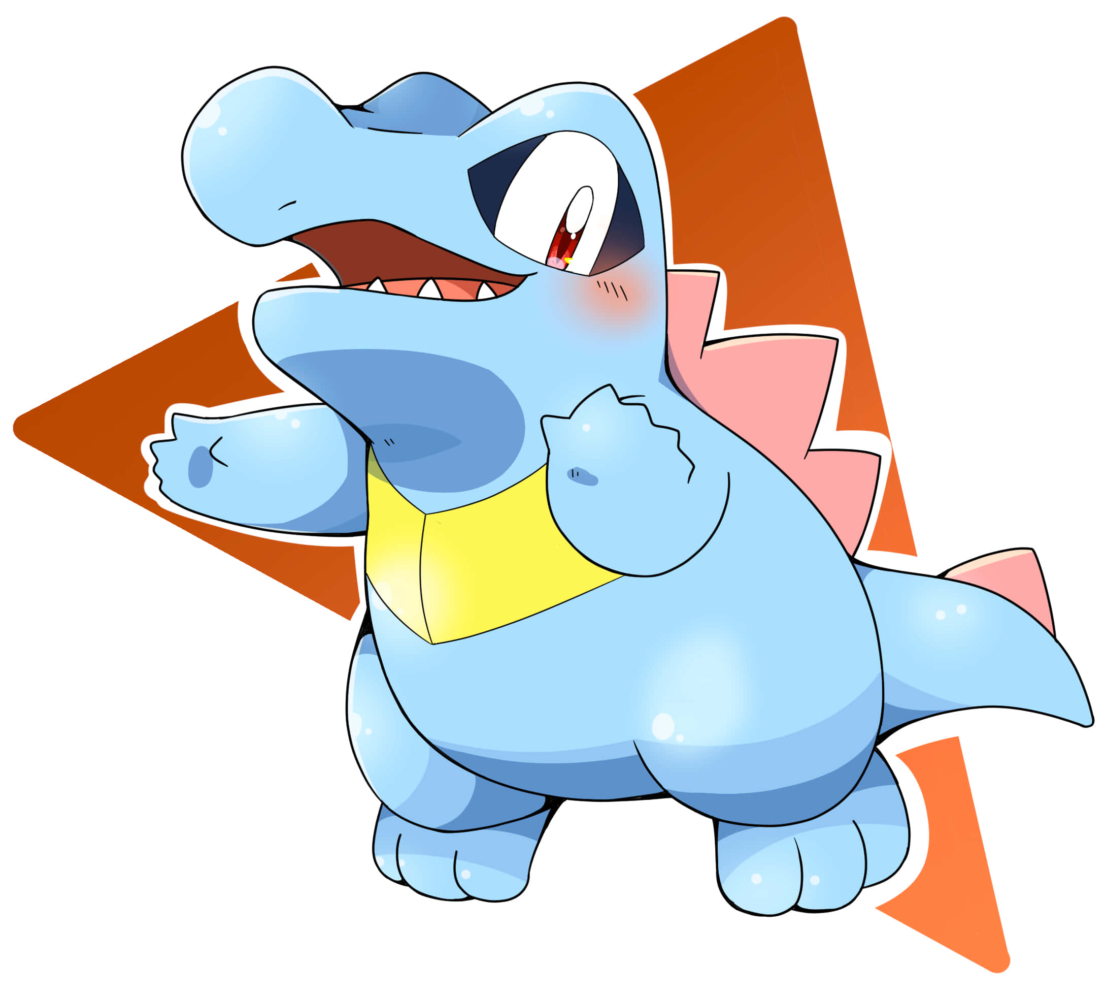 Totodile med oransje trekantgrafikk Bakgrunner