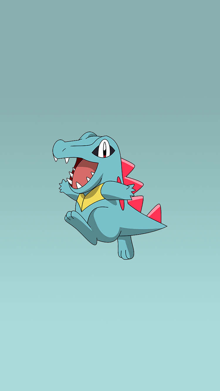 Totodile på teal gradientbakgrunn Bakgrunner