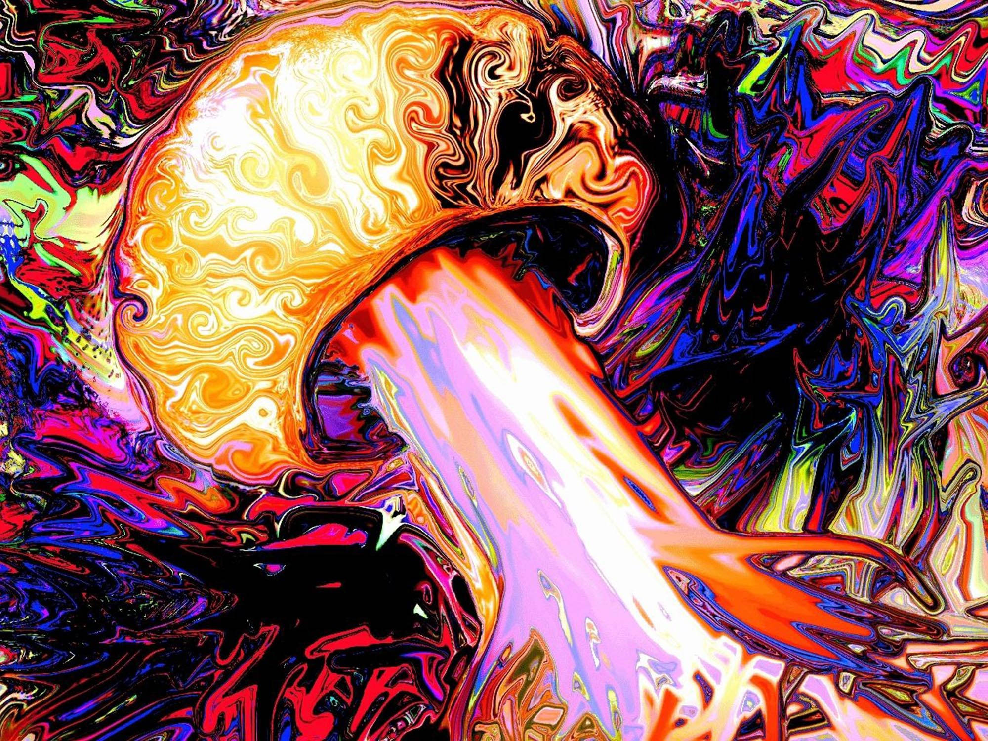 Trippy mørk estetisk sopp Bakgrunner