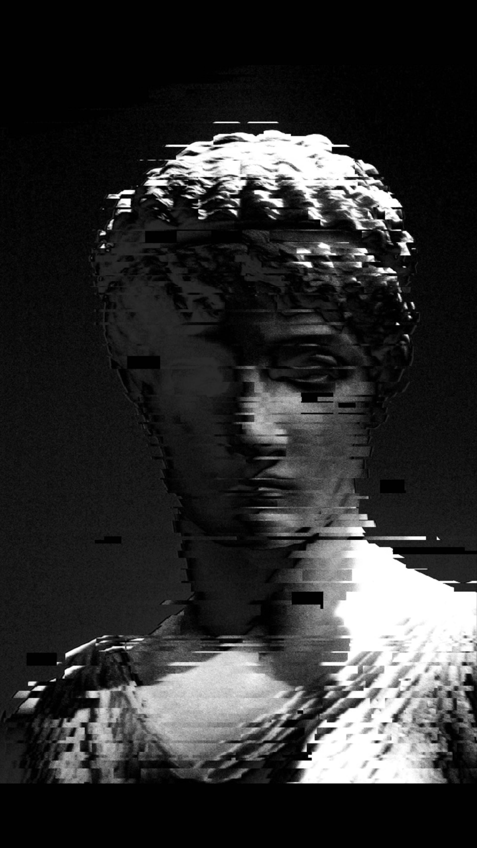 Trippy Mørk Estetisk Gresk Statue Bakgrunner