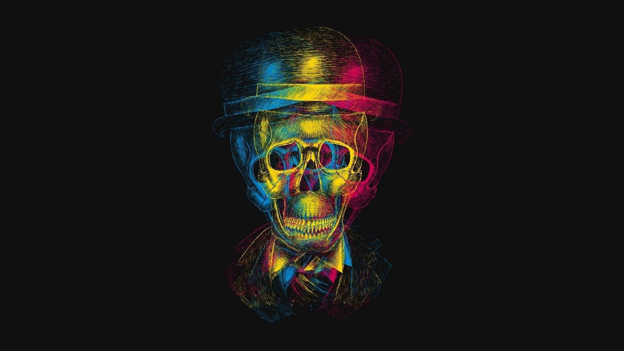 Trippy mørk estetisk hodeskalle Bakgrunner