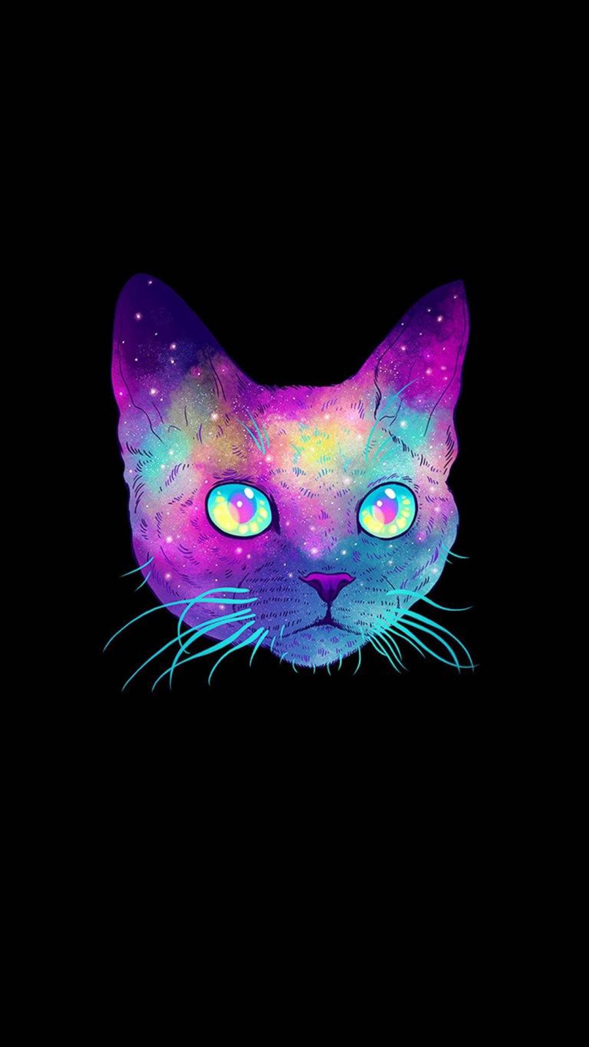 Trippy mørk estetisk katt Bakgrunner
