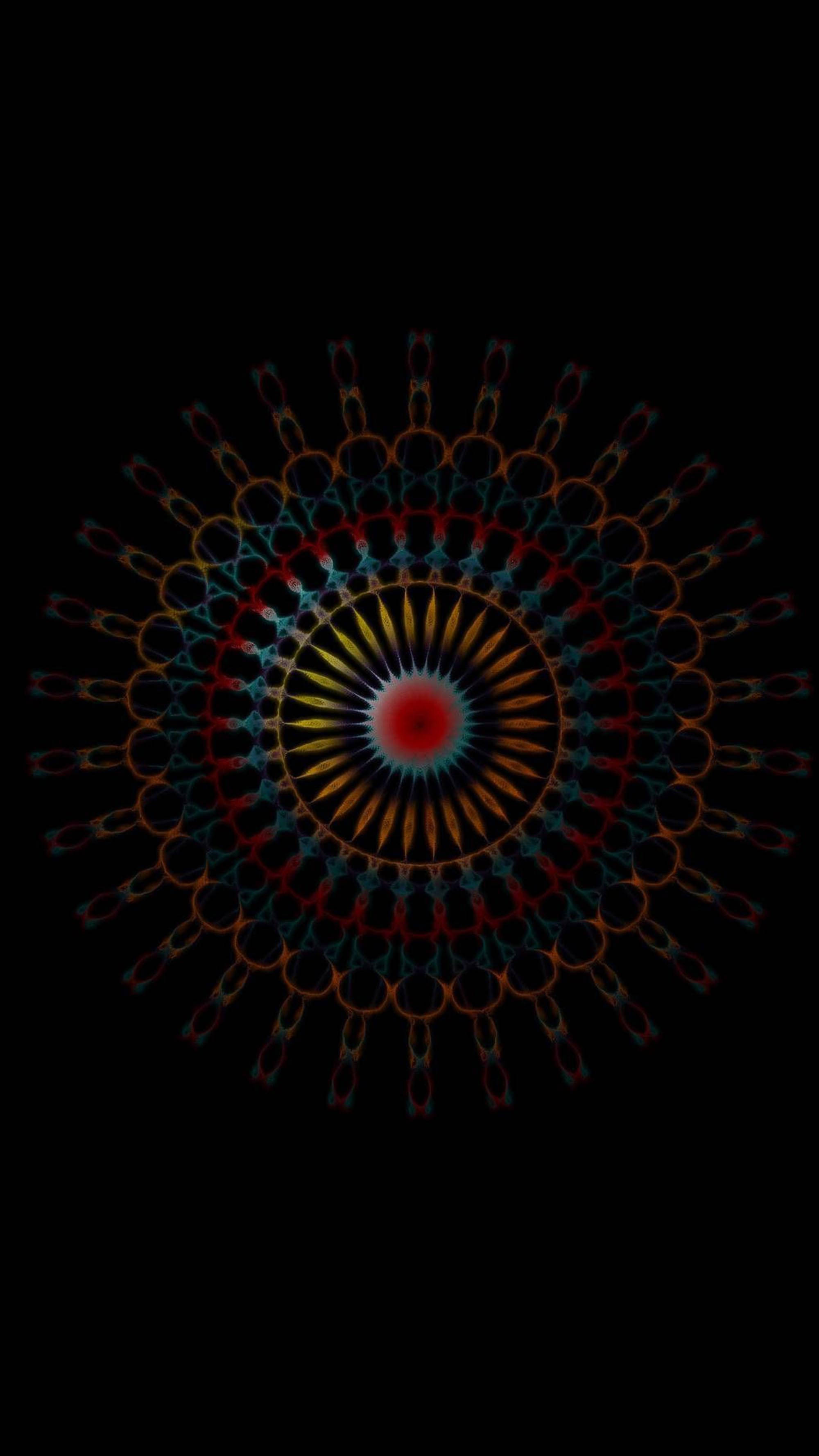 Trippy mørk estetisk sirkulær fraktal Bakgrunner