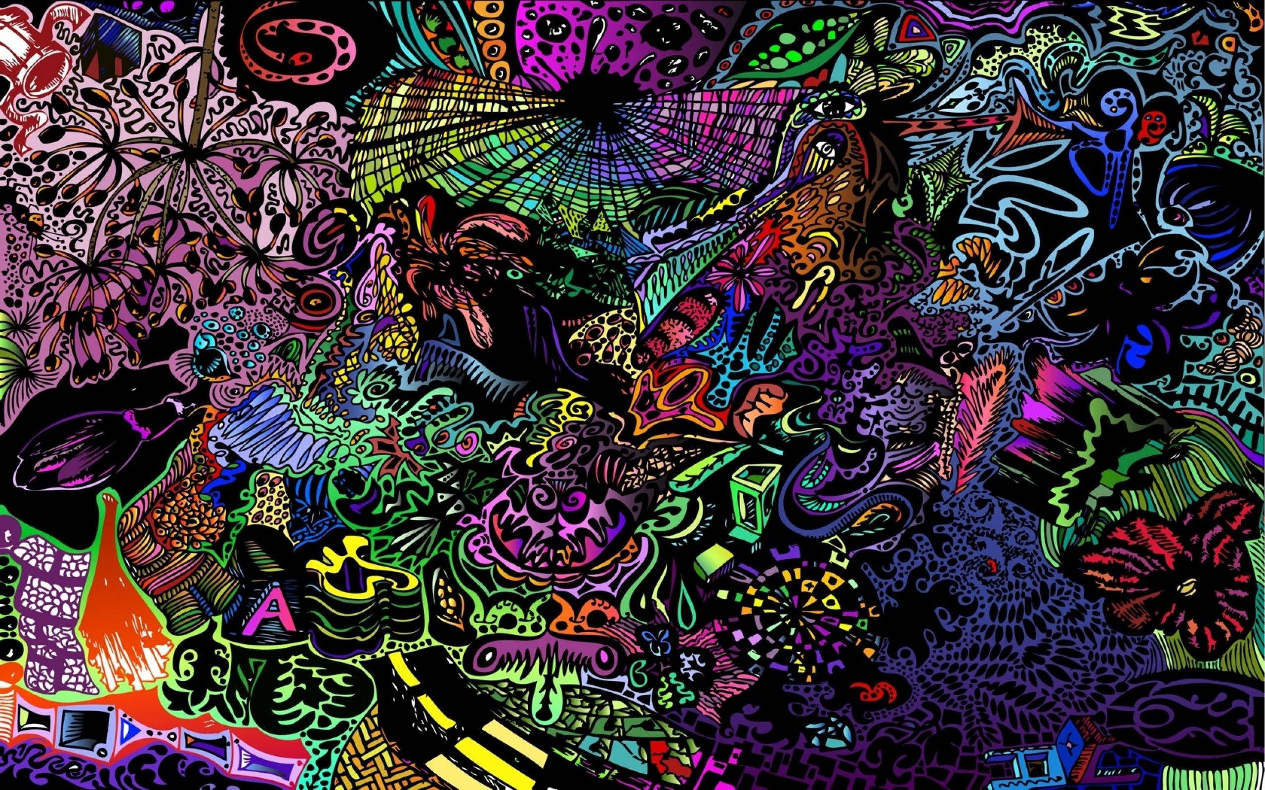Trippy mørk estetisk doodle Bakgrunner