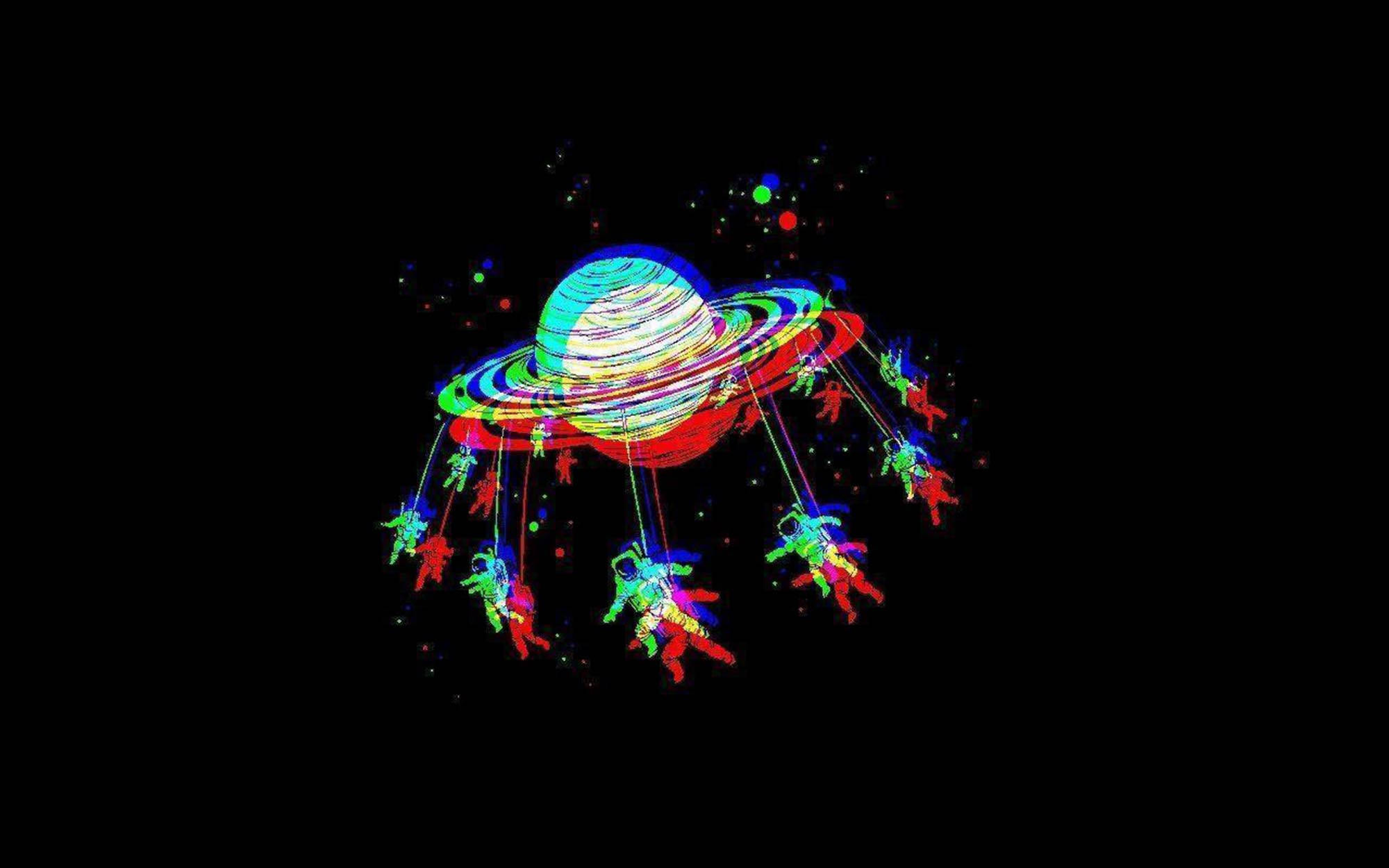 Trippy mørk estetikk-astronauter Bakgrunner