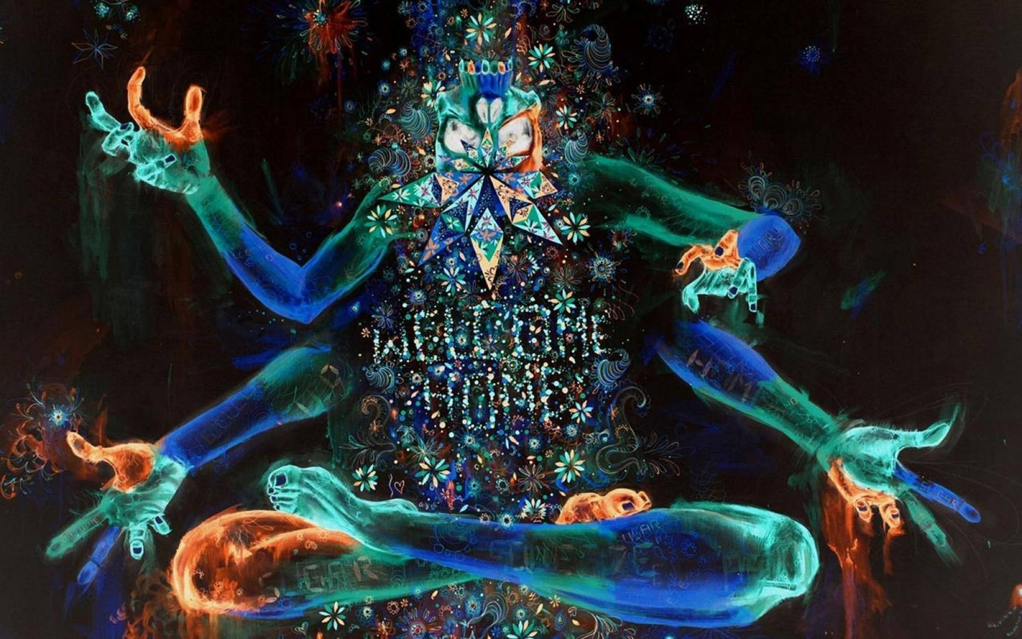 Trippy mørk estetisk Shiva-mantra Bakgrunner
