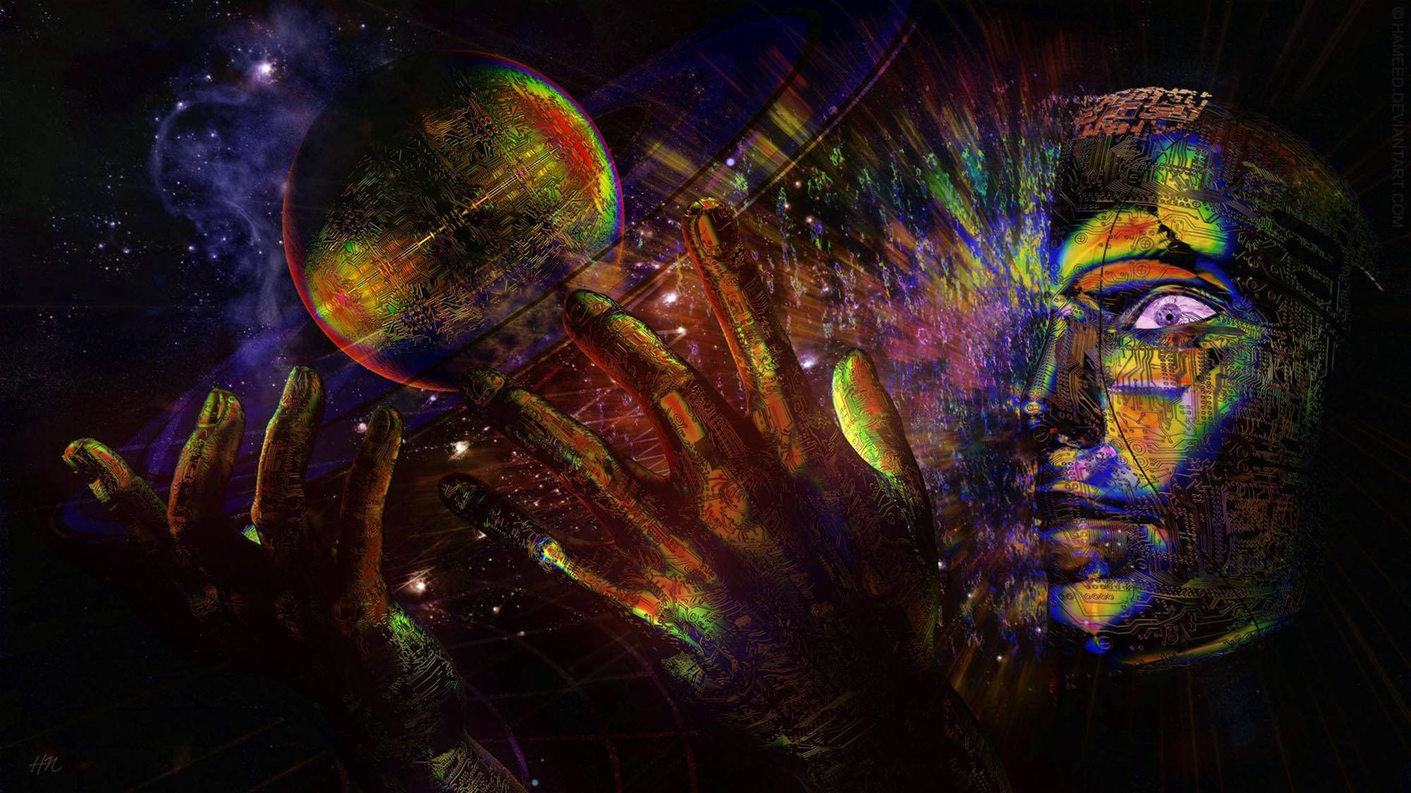 Trippy mørk estetisk universkunst Bakgrunner