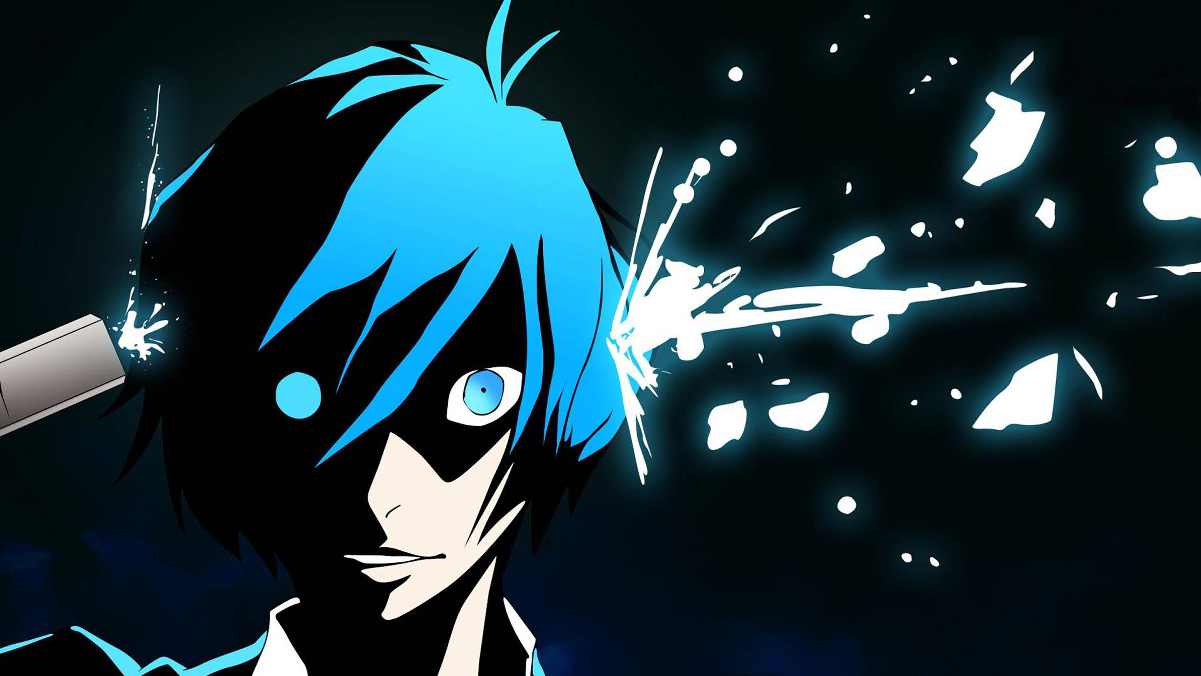 Trist anime 4K gutt skyter seg selv Bakgrunner