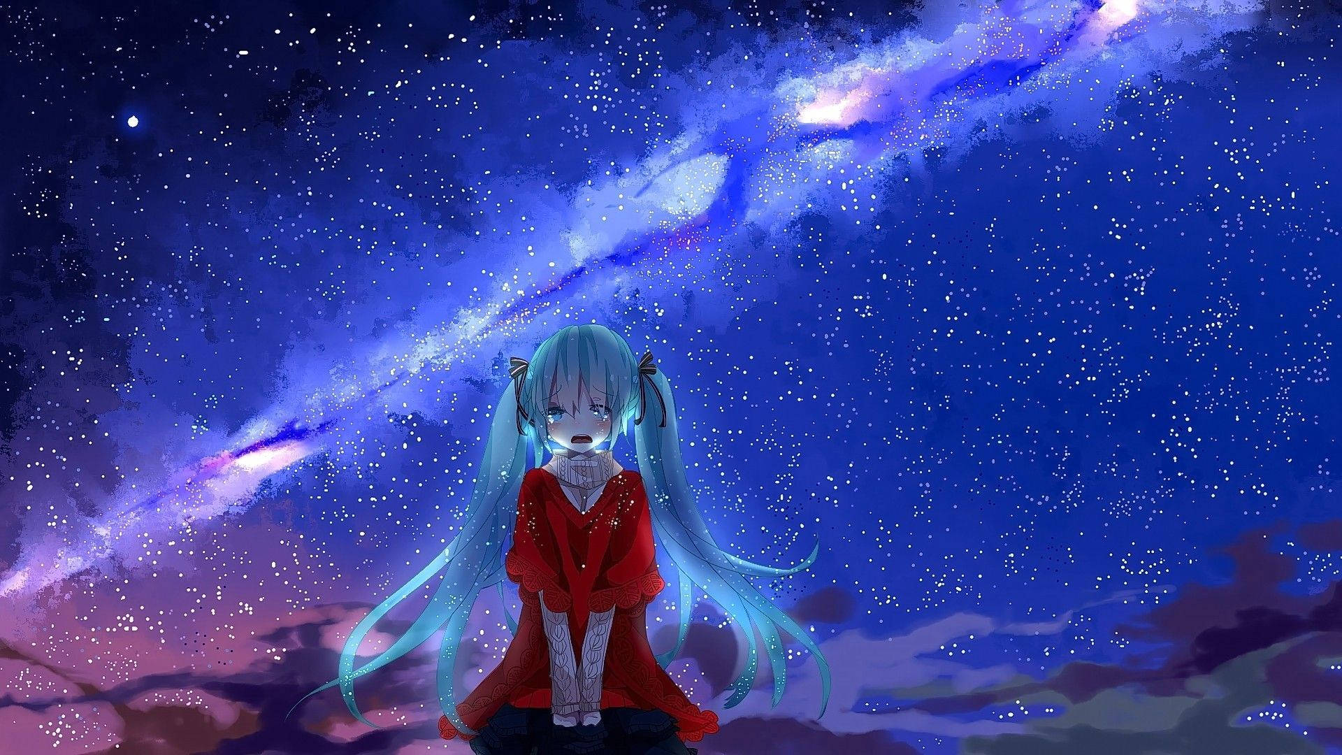 Trist Anime Hatsune Miku Estetikk Bakgrunner