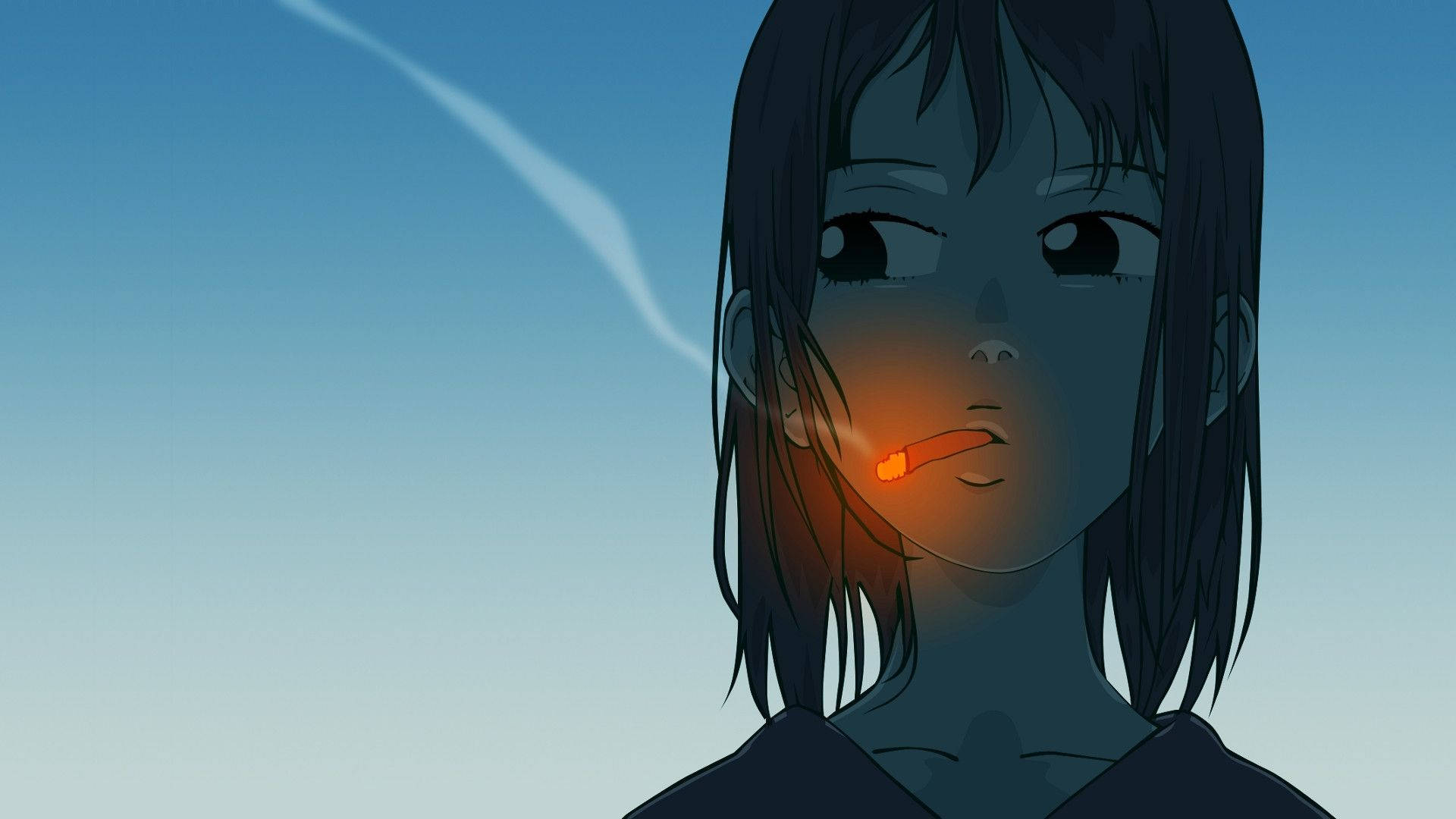 Trist anime røyking estetikk Bakgrunner