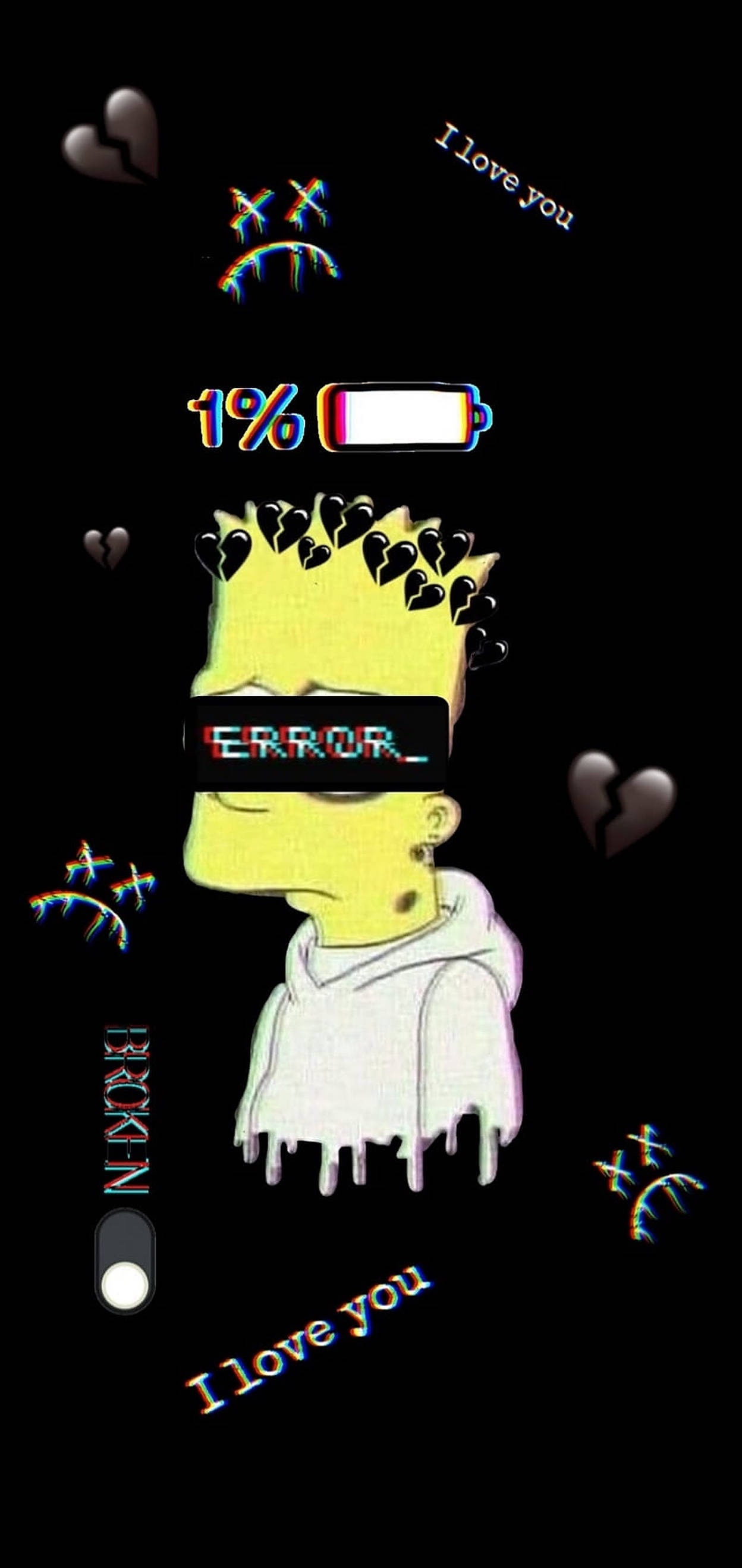 Trist Bart Simpsons batteriprosent Bakgrunner
