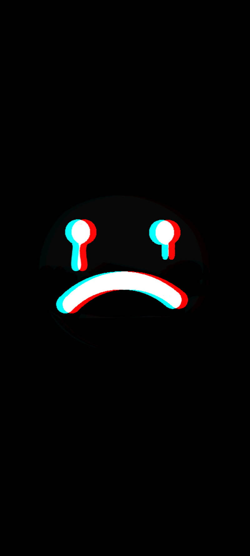 Trist Emoji-ansikt Med Tårer Bakgrunner