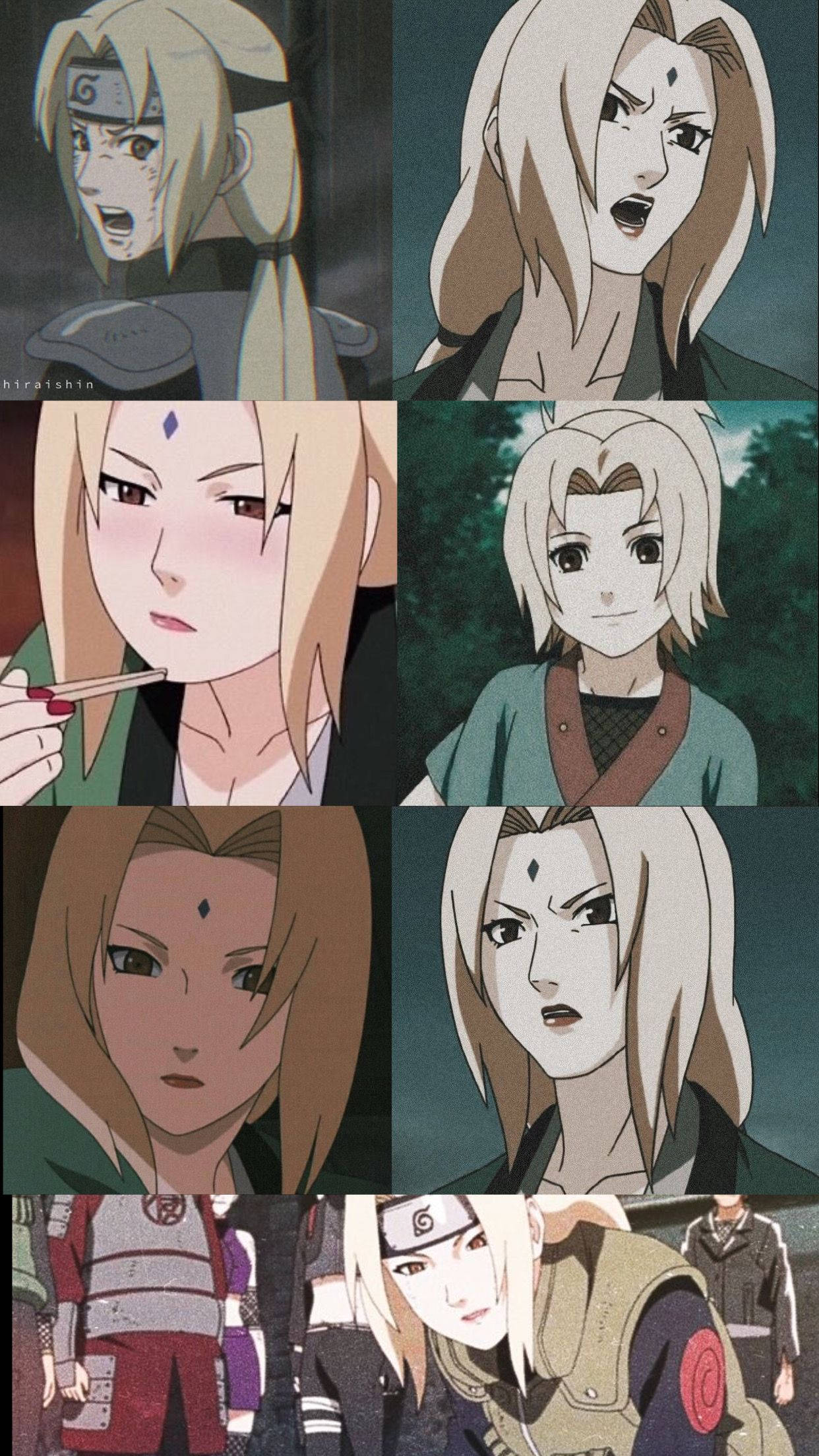 Tsunade-kollasj Bakgrunner
