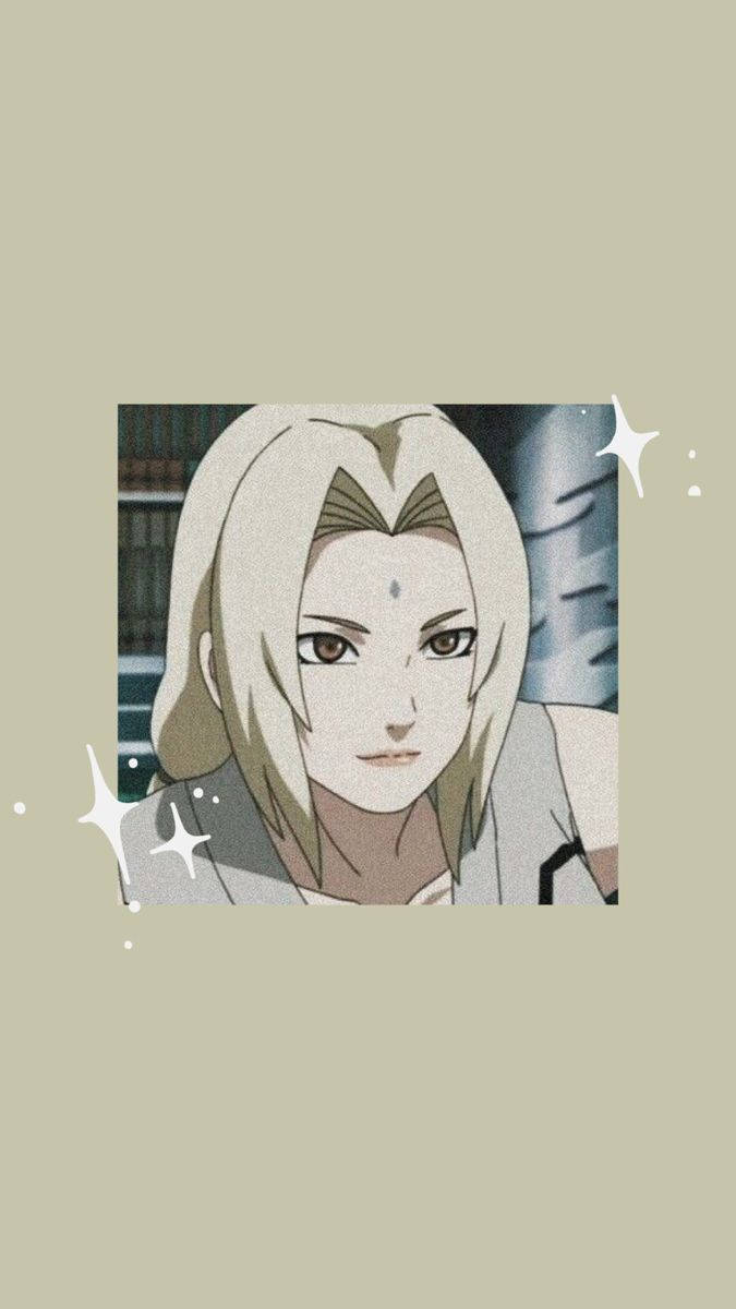 Tsunade med blekgul bakgrunn Bakgrunner
