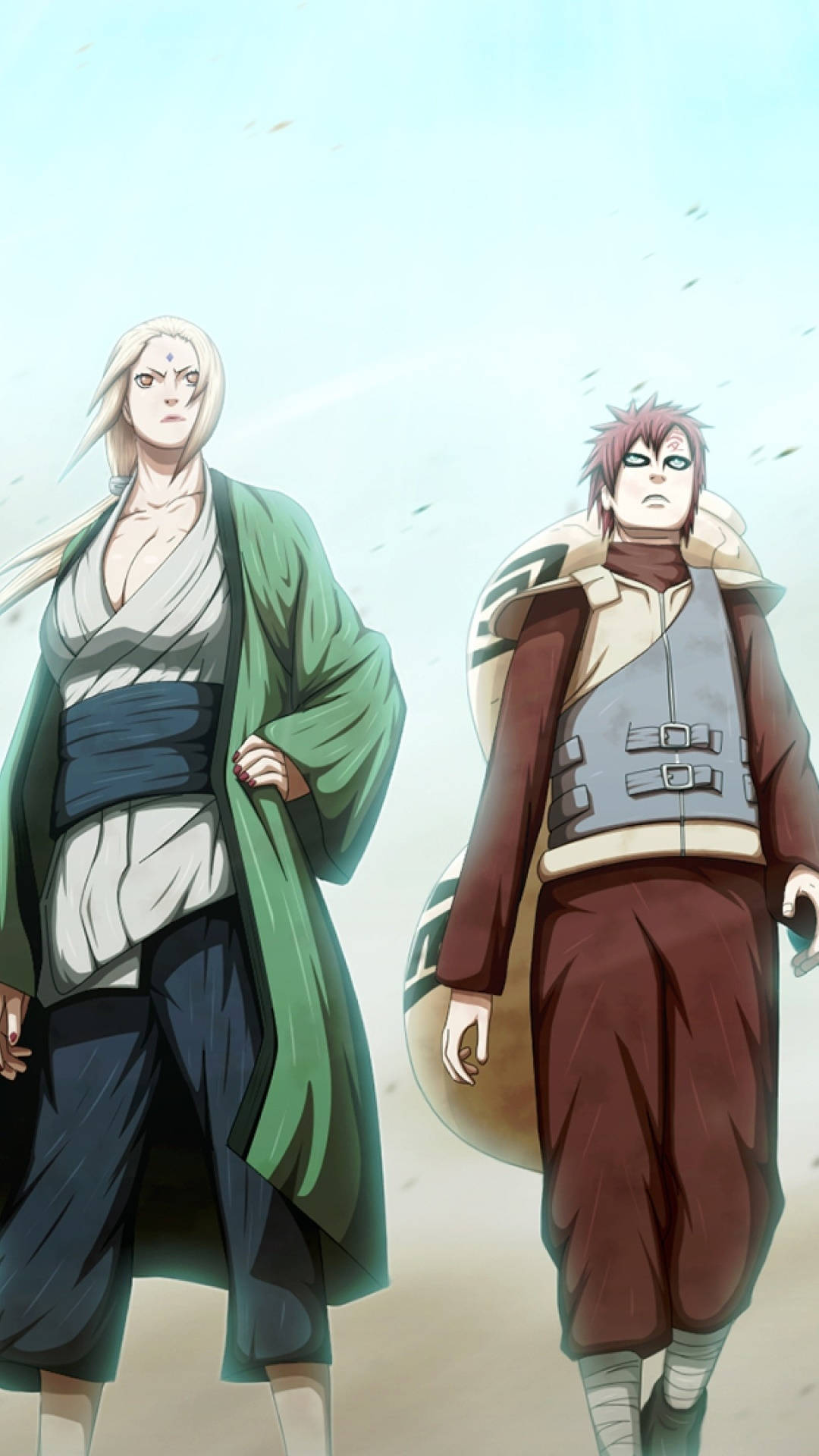 Tsunade og Gaara — Naruto telefon GIF Bakgrunner