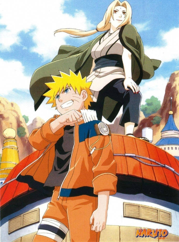 Tsunade og Naruto smiler Bakgrunner