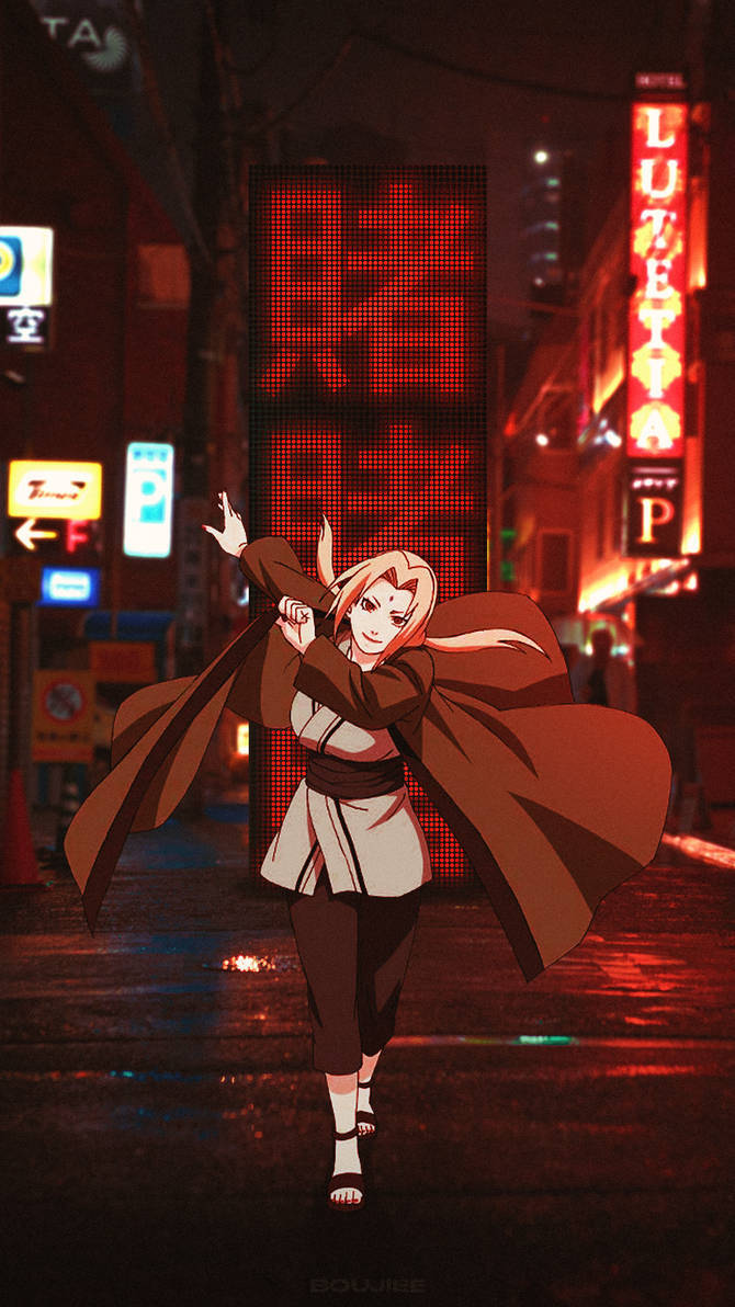 Tsunade på en japansk bygate Bakgrunner
