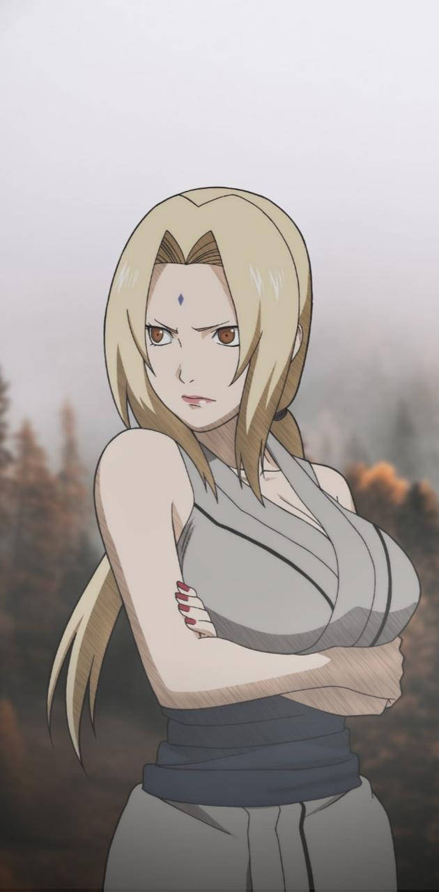 Tsunade rynker pannen — Naruto telefon GIF Bakgrunner