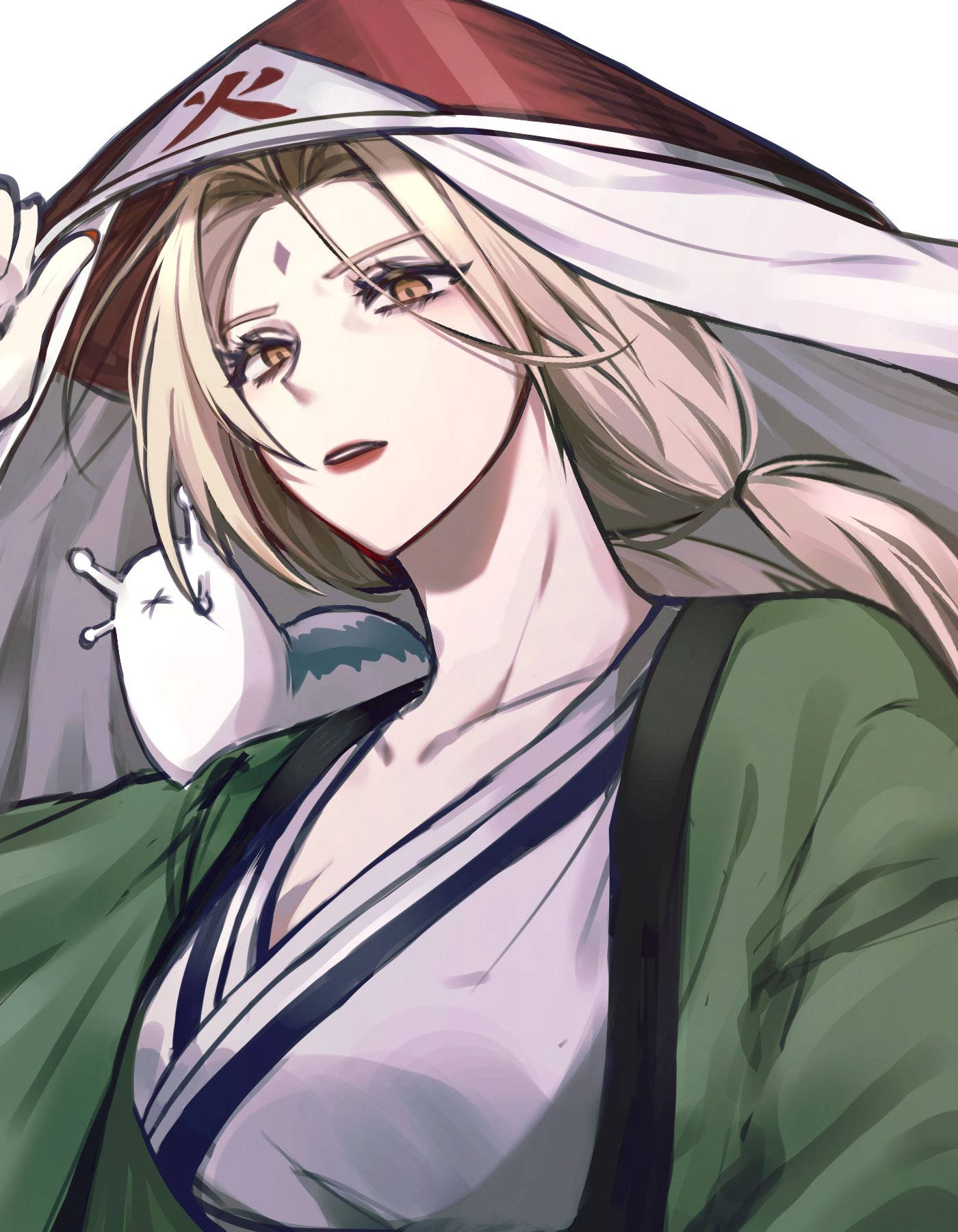 Tsunade som holder kasaen sin Bakgrunner